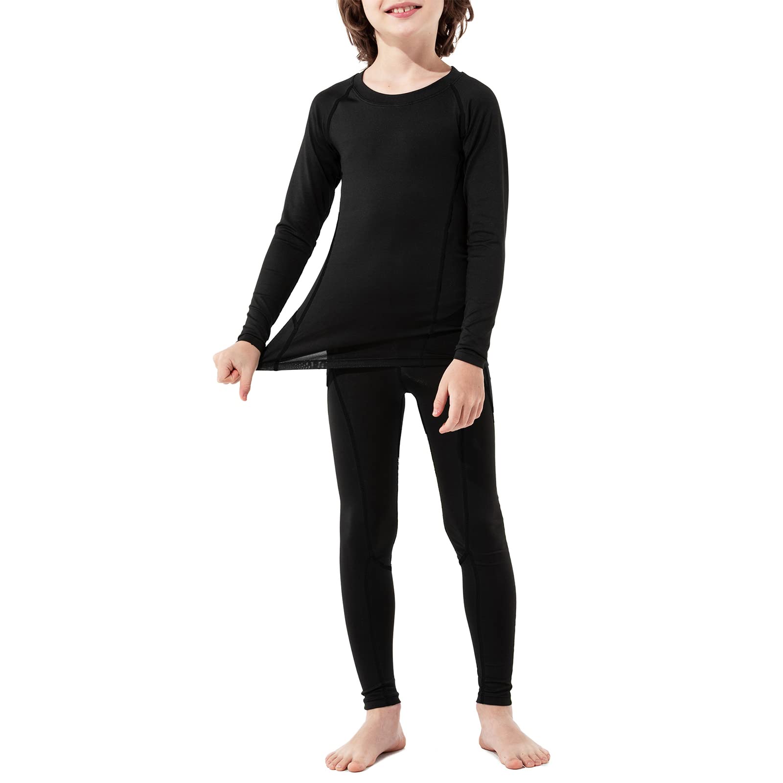 American Trends Youth Boys Long Sleeve Compression Shirts and Leggings Pants  Kids Thermal Underwear Set Base