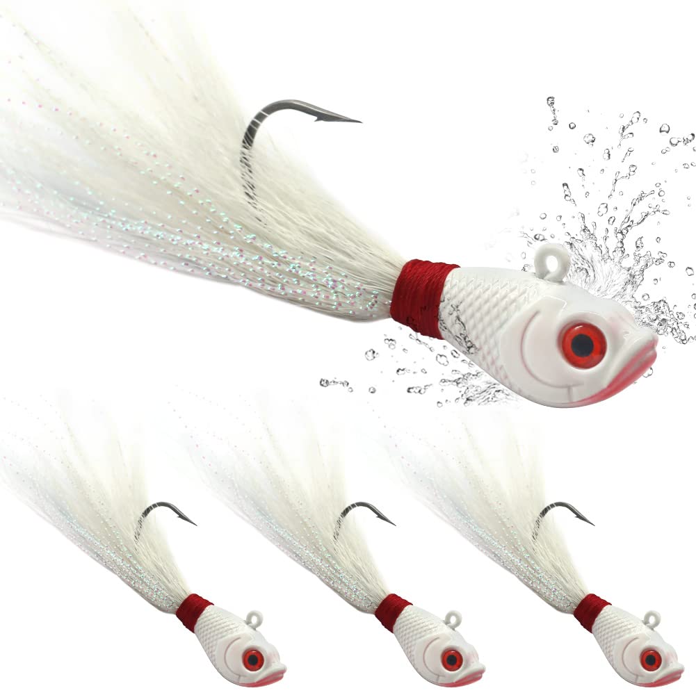 Bucktail-Jigs-Saltwater-Hair-Jigs-Head -Flukes-Fishing-Lures