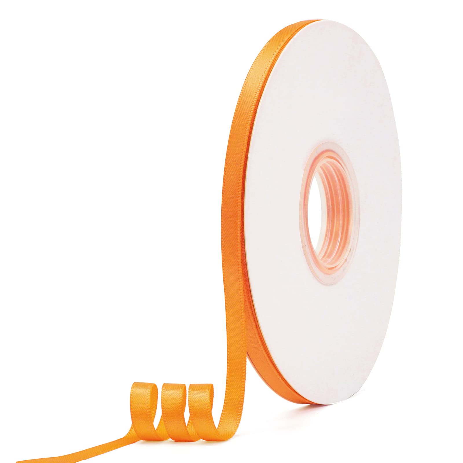 Satin Ribbon 1/4 inch 100 Yards Roll, Orange