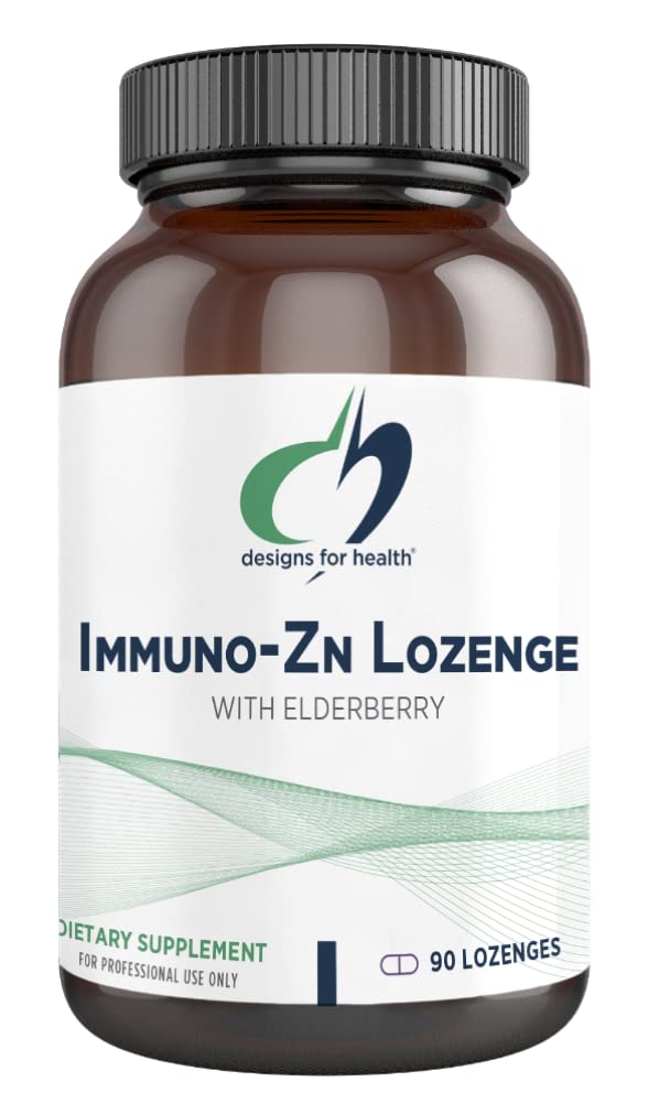 Designs for Health ImmunoZn Lozenge 25mg Zinc with Elderberry 90