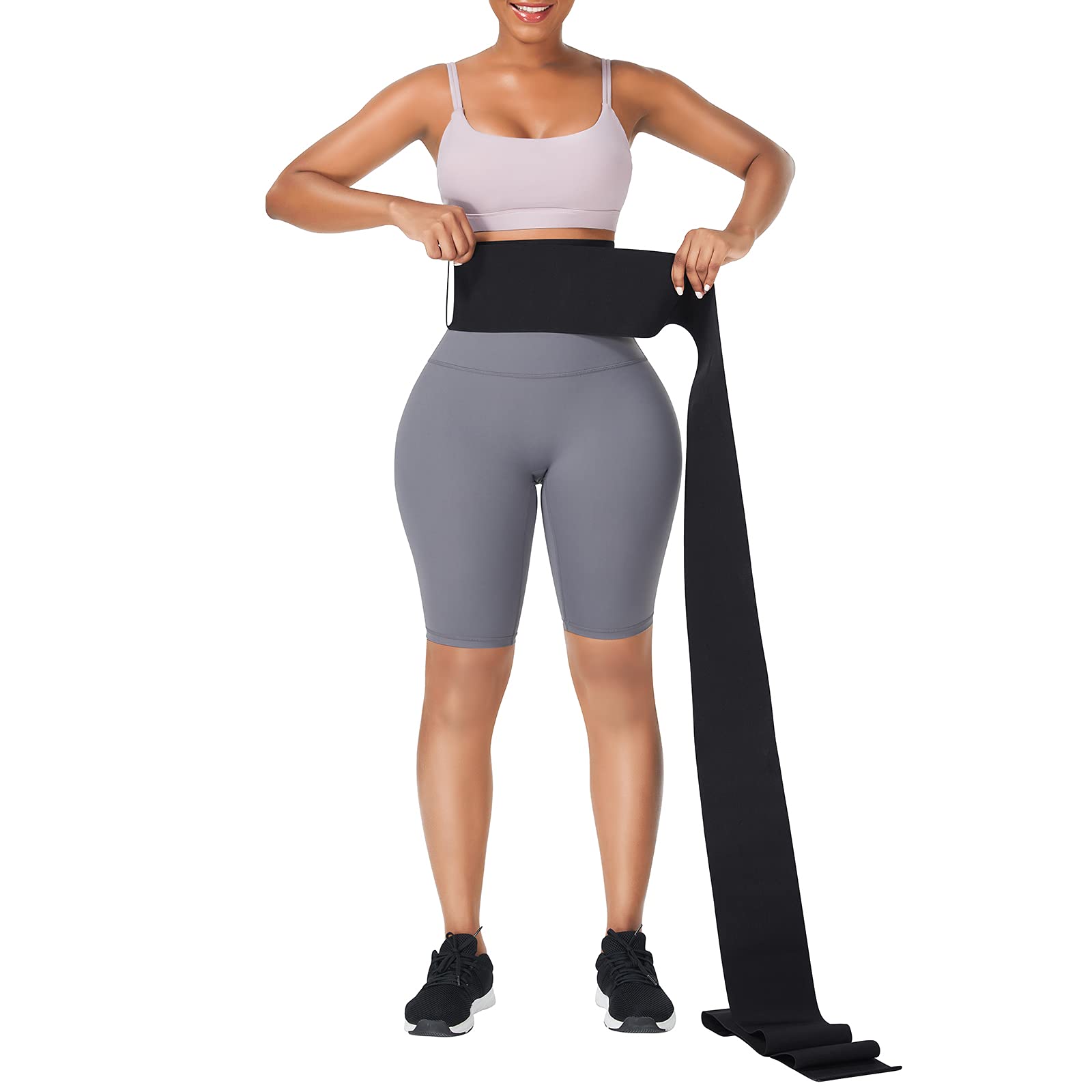 FeelinGirl Waist Trainer for Women Bandage Wrap Sauna Belt Long Torso Tummy  Wraps Belly Body Shaper