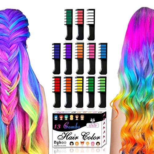 13 Colors Hair Chalk for Girls Gifts, Kids Temporary Bright Hair Chalk Comb  Non-Toxic Hair Dye for Birthday Halloween Cosplay Party Gift for Girls Kids  Ages 4 5 6 7 8 9
