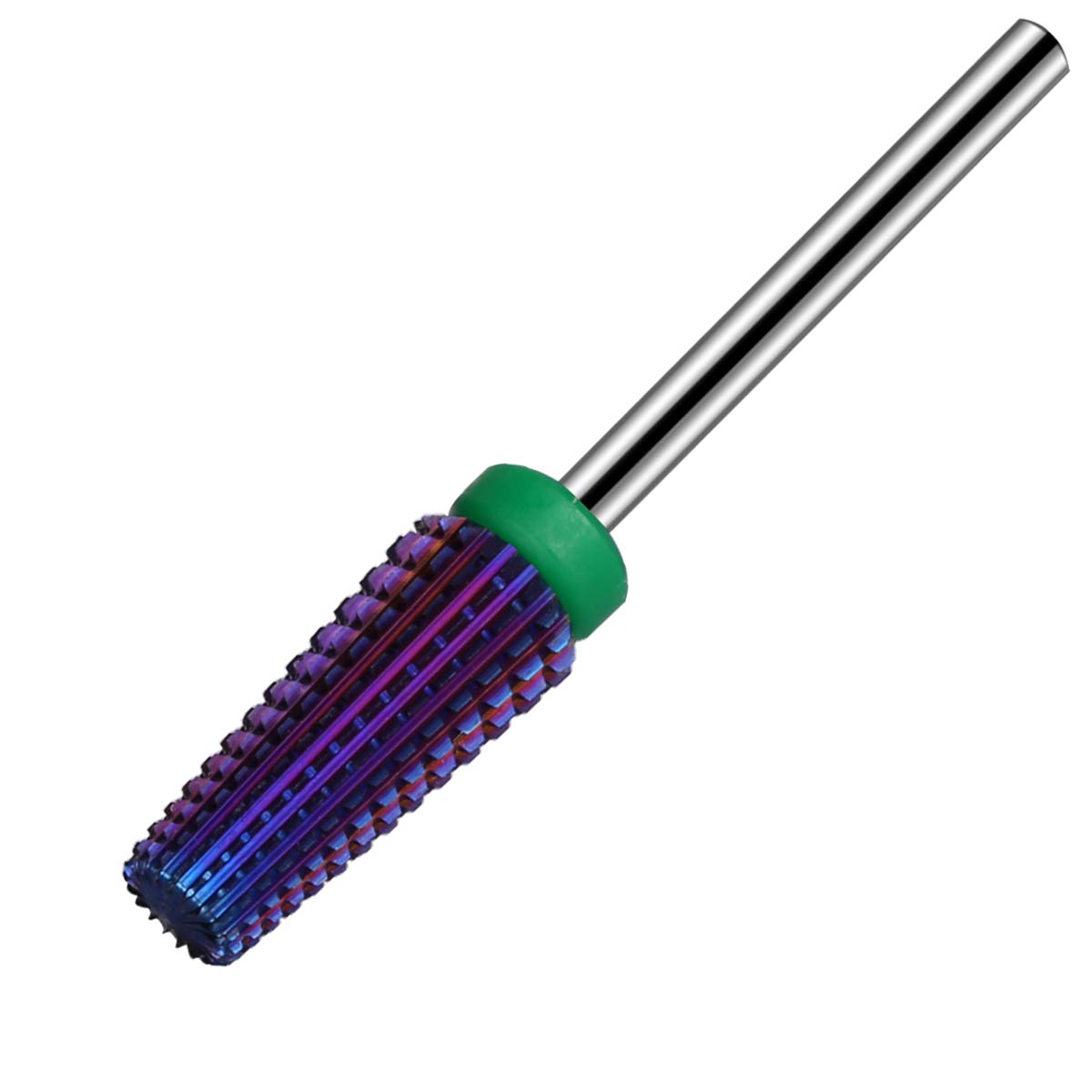 Lavinda 5 in 1 Multi-function Tapered Shape Straight Cut Nail drill bit,  Use for both Left and Right Handed, Professional Carbide Tungsten Steel bits  for Acrylic Nail Gel Fast Remove (Coarse, Purple)