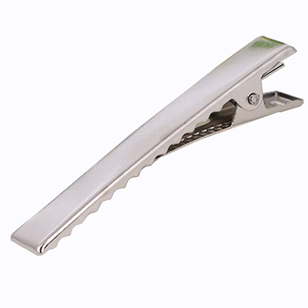 100 Pcs 3.1 Inch Silver DIY Hair Clips - Metal Alligator Clip for