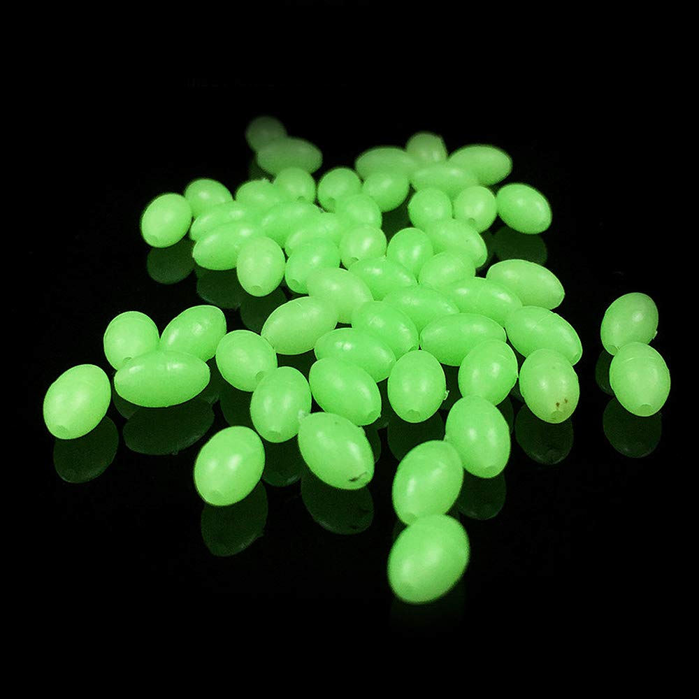 OriGlam 100pcs Plastic Luminous Glow Fishing Beads Eggs, Glow in