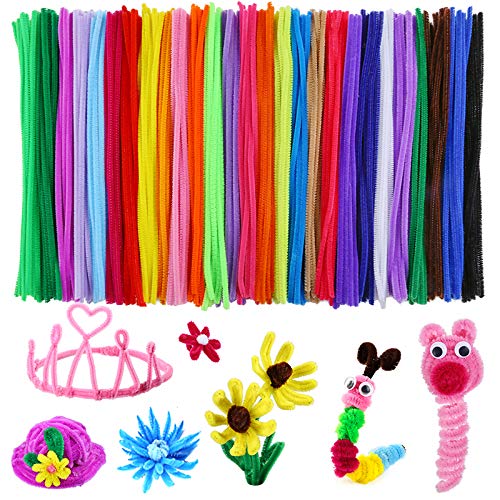 100Pcs Pipe Cleaners 30cm/12 inch Chenille Stems for DIY Art Crafts, White