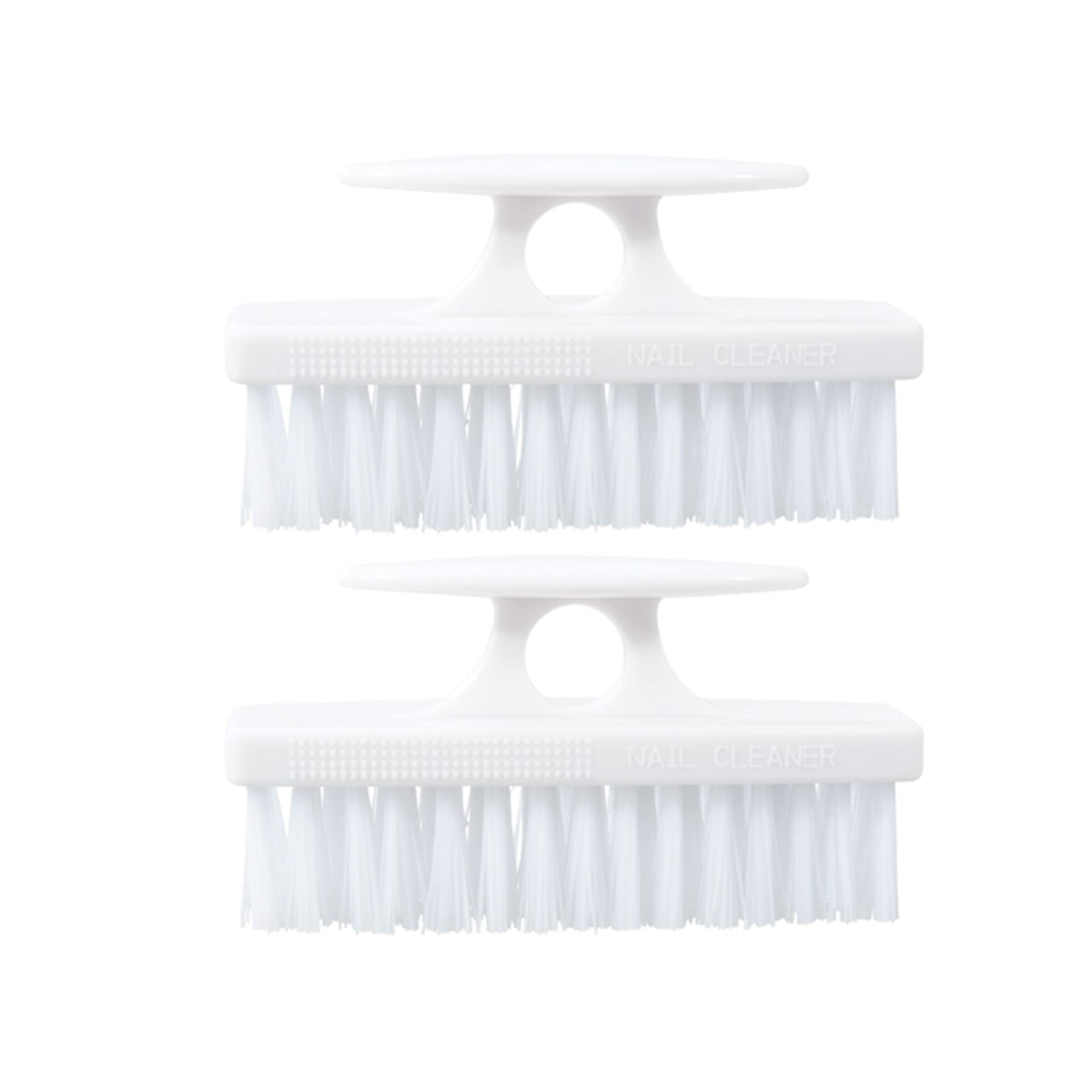Superio Heavy Duty Durable White Nail Brush Cleaner with Handle