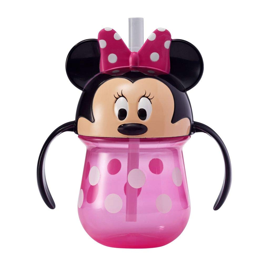 The First Years Disney Minnie Mouse Trainer Straw Cup - Disney Toddler Cups  with Straw - 9 Months and Up - 7 Oz Minnie Mouse 1 Count Character Cup