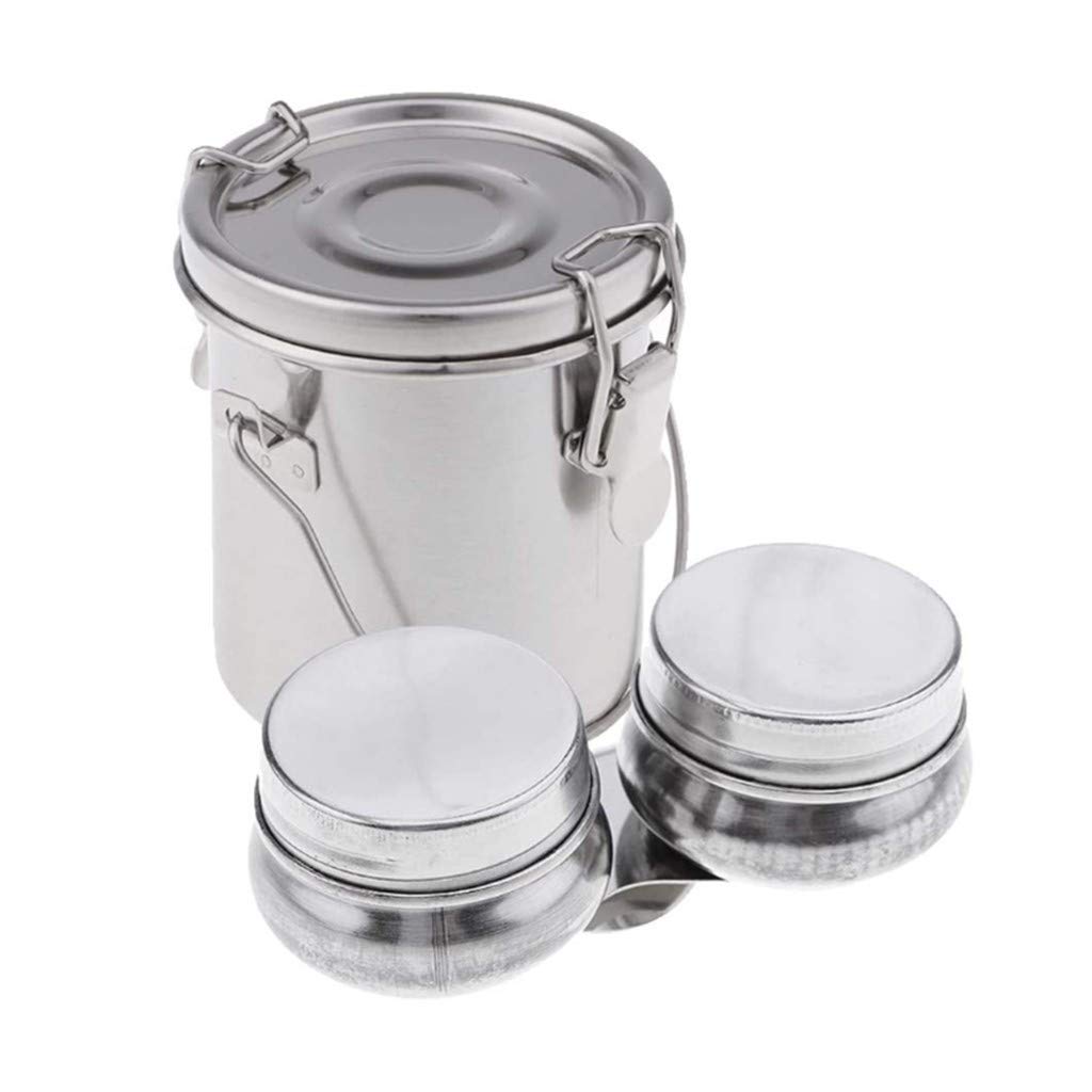 Small Artist Stainless Steel Brush Washer Double Dipper Container