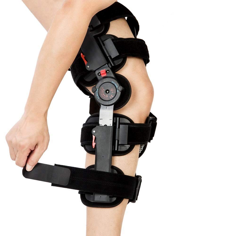 Hinged ROM Knee Brace Post Op Knee Brace Adjustable Knee Immobilizer