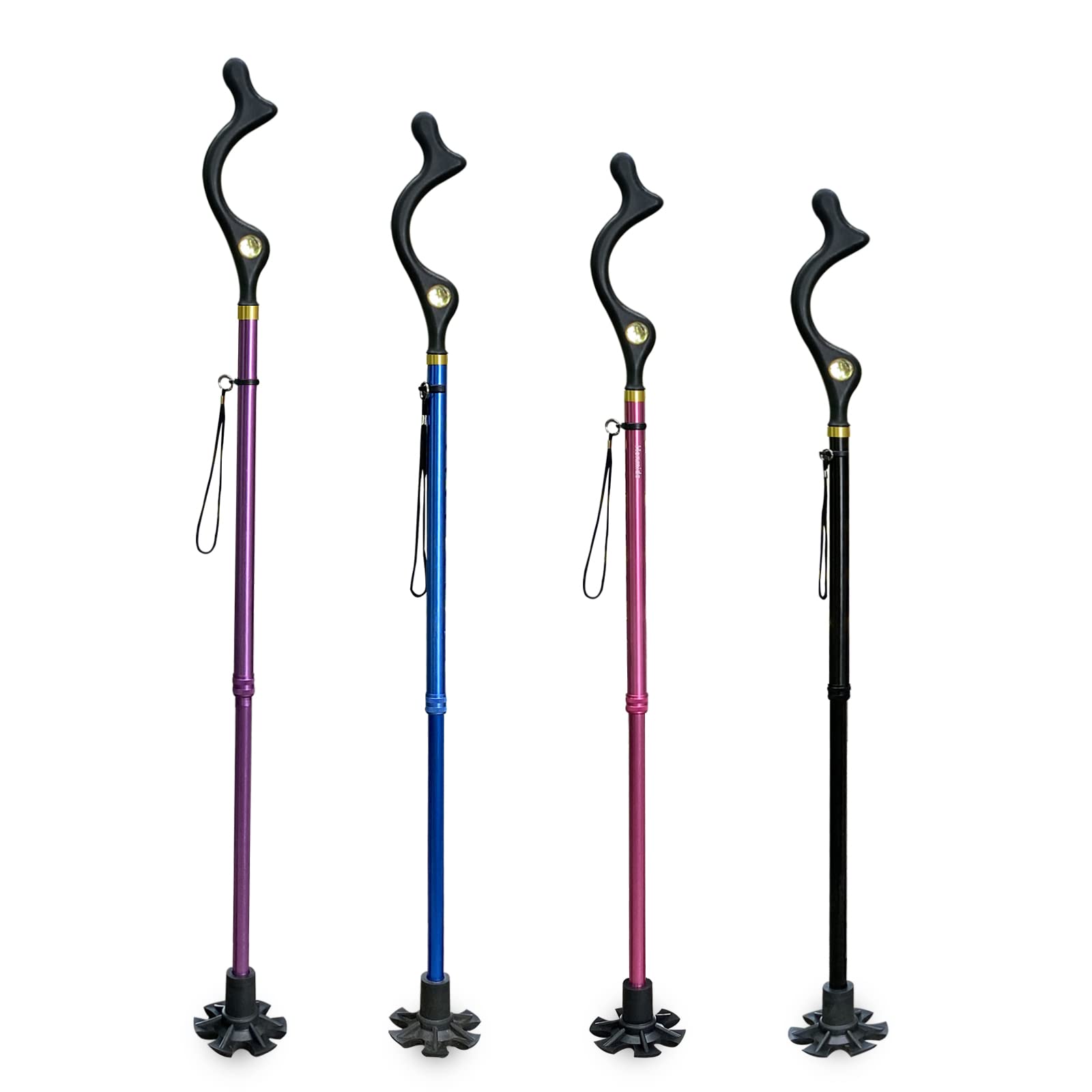 Honmido Walking Cane Foldable for Men & Women Seniors for Balance,Self  Standing Folding Cane,Height