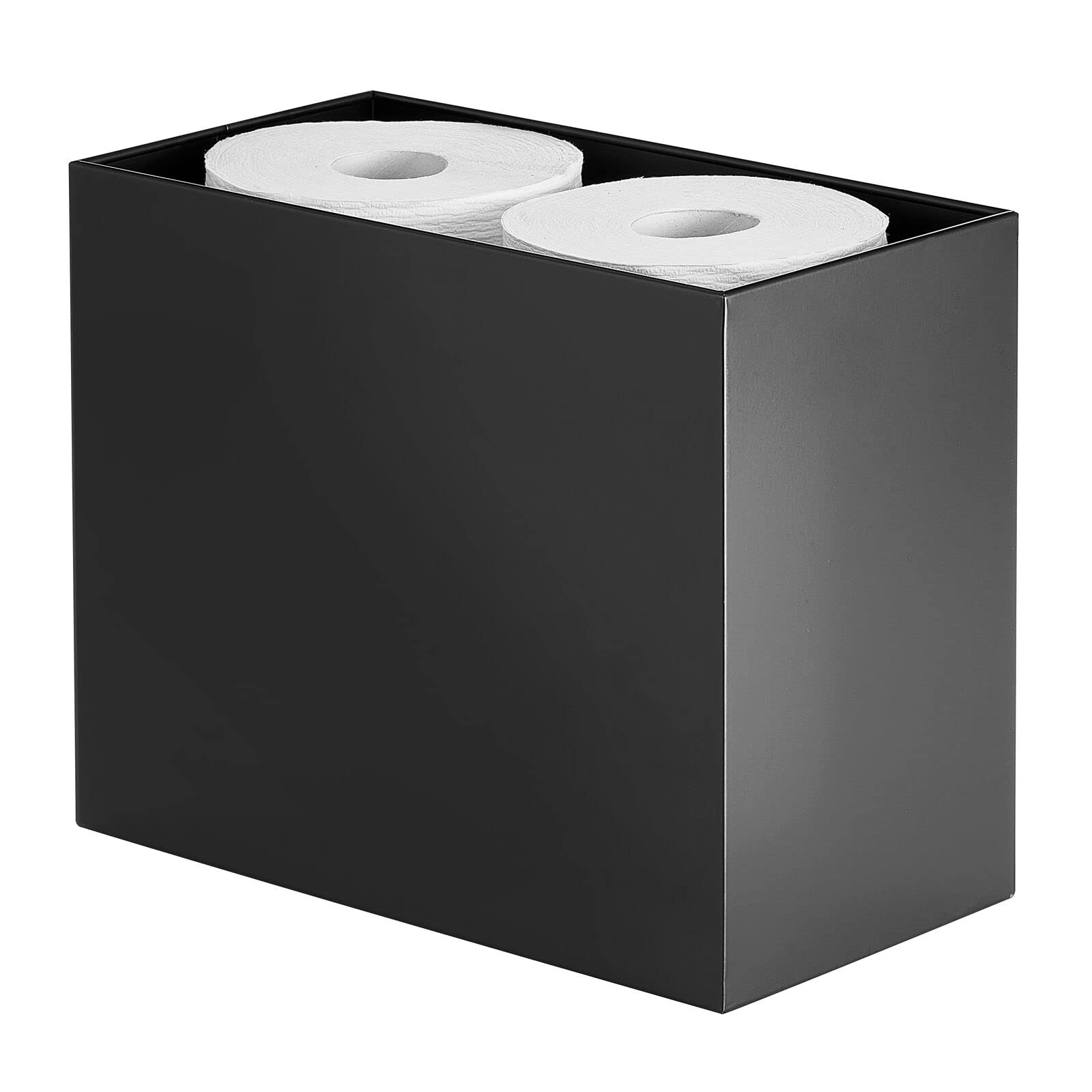 mDesign Tall Steel Floor Stand Toilet Paper Organizer, 4-Roll Tissue  Storage Holder Container Bin for Bathroom, Fits Under Sink, Vanity, Shelf,  in Cabinet, or Corner, Metro Collection - Matte Black Matte Black