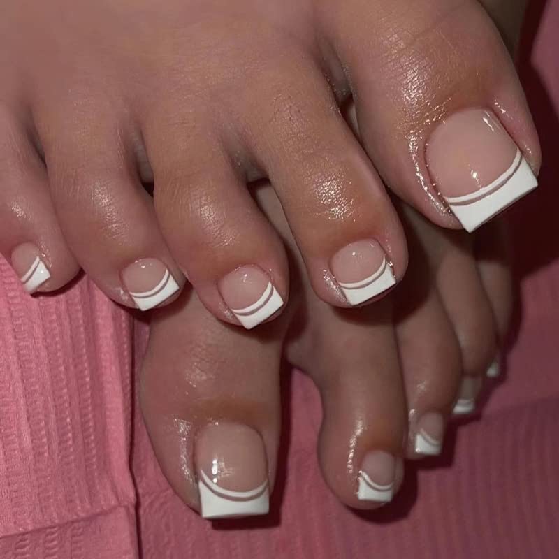 24PCS/Set Hot Pink French False Nails Full Coverage Artificial Nail Tips -  China False Nail Patch and Fingernails price | Made-in-China.com