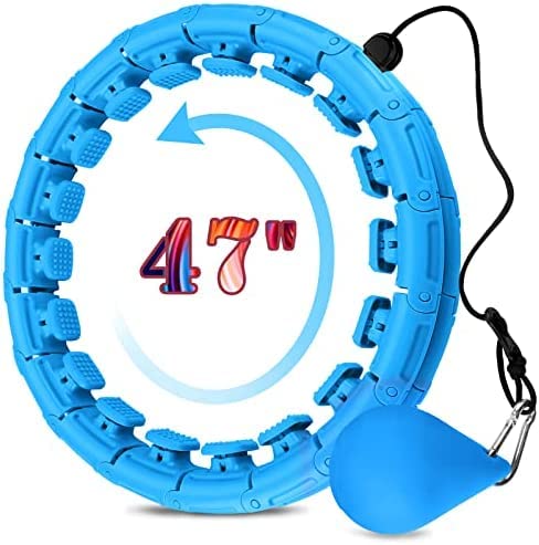 Weighted Smart Hula Hoop with Auto-Spinning Hoop Detachable Knots  Adjustable Weight Auto-Spinning Ball Abdomen Fitness Weight Loss Massage  for Adults