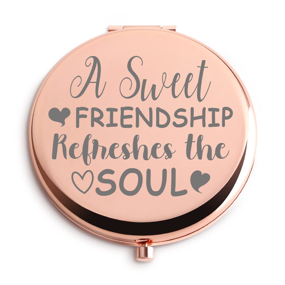 Dyukonirty Friendship Gifts for Women Friends A Sweet Friendship Refreshes  The Soul Makeup Mirror Christmas Birthday Thanksgiving Day Graduation  Unique Inspirational Gifts for Bestie