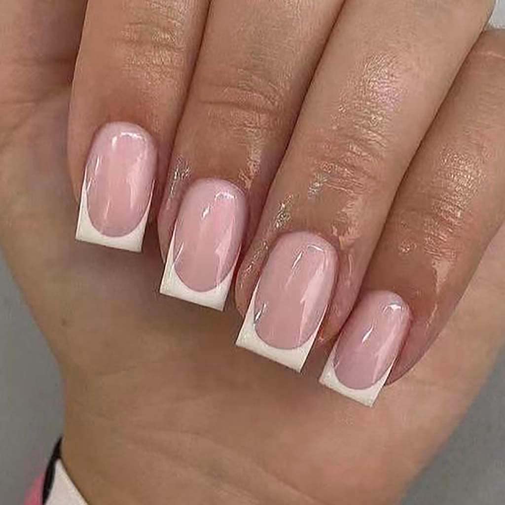 Acrylic Nails  Pink And White French 