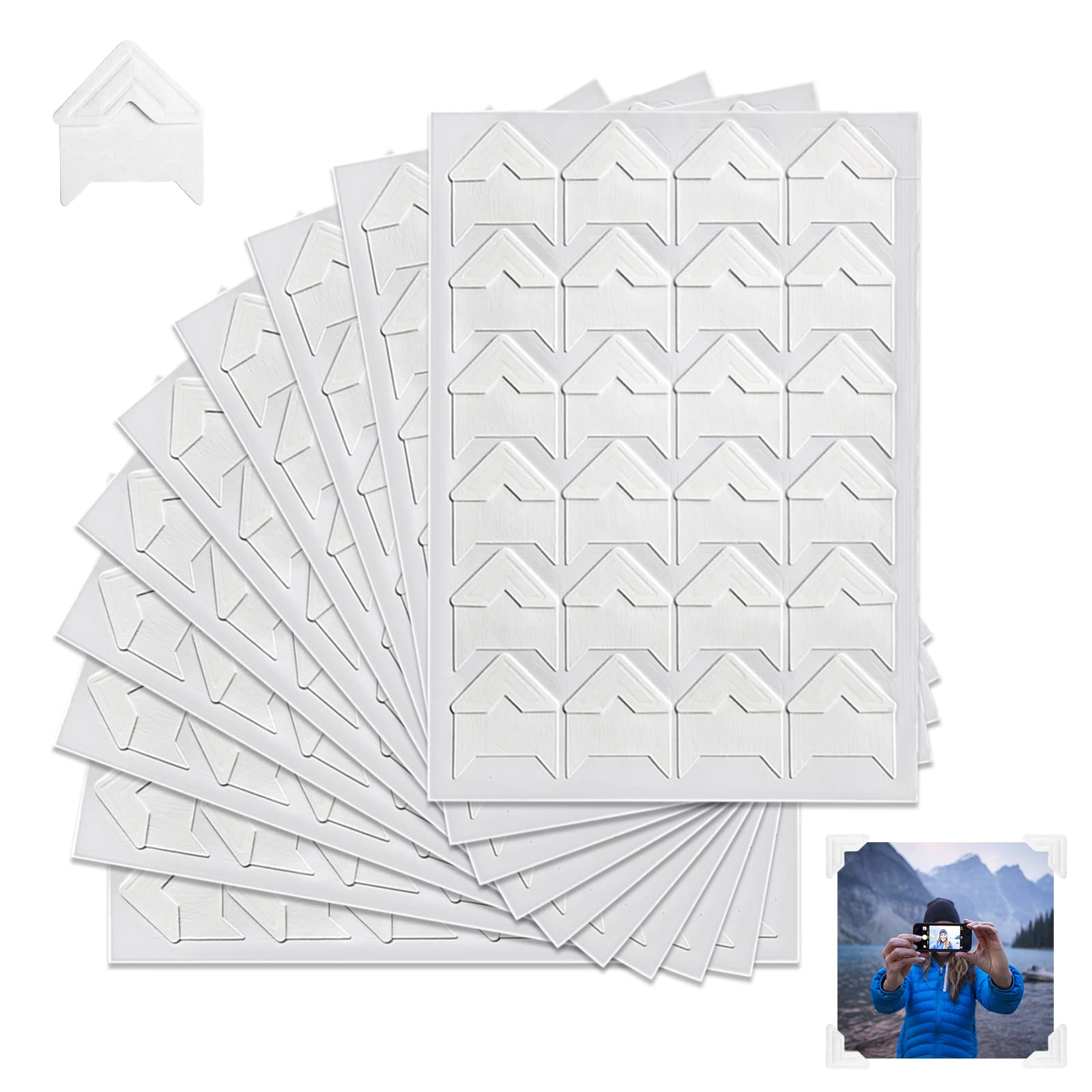 Photo Corner Sticker 10 Sheets (240 Pcs) Self Adhesive Photo Corners Photo  Mounting Corners for Scrapbooking