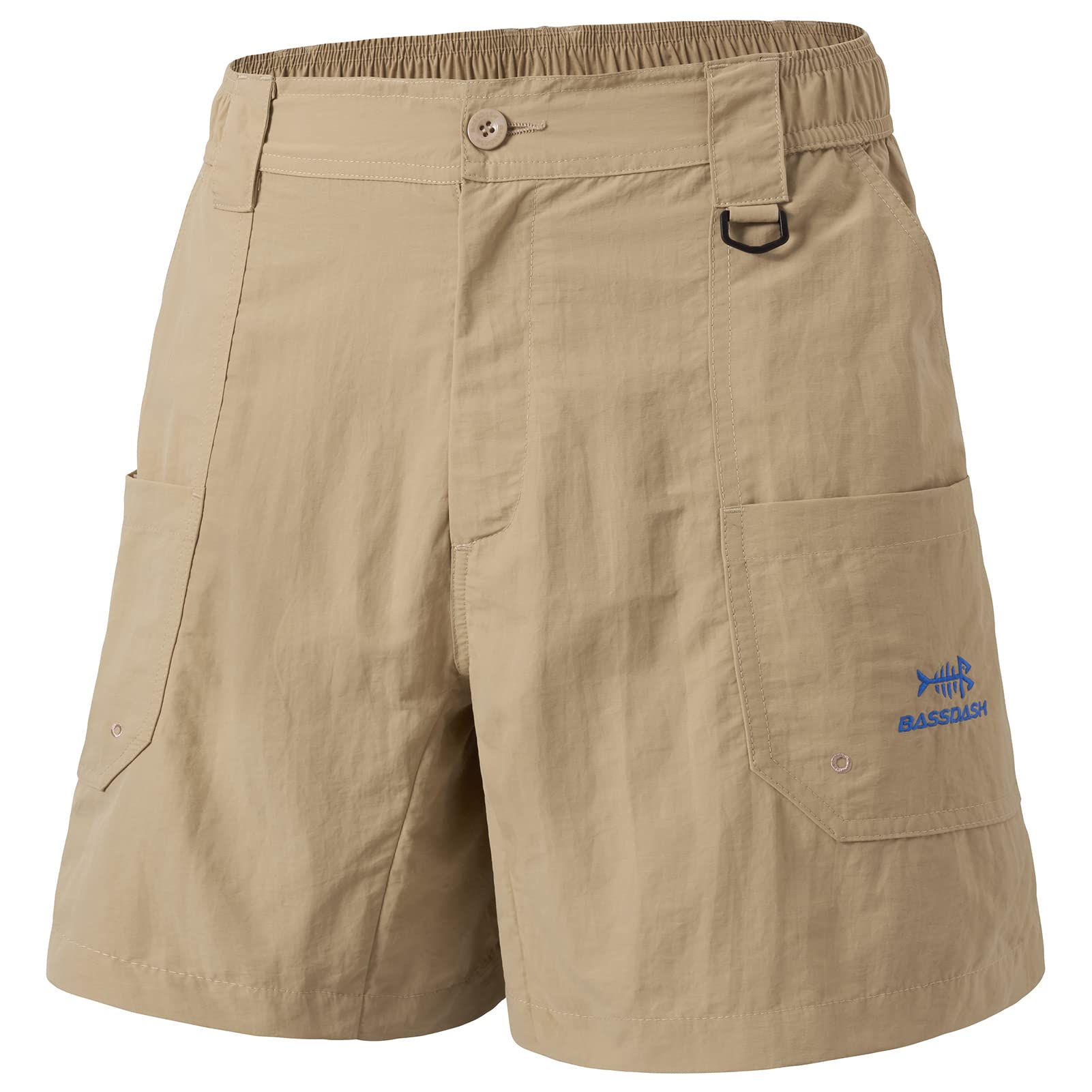 BASSDASH Men's 6 Fishing Shorts UPF 50+ Water Resistant Quick Dry Hiking  Cargo Shorts with Multi Pocket FP03M Khaki Large