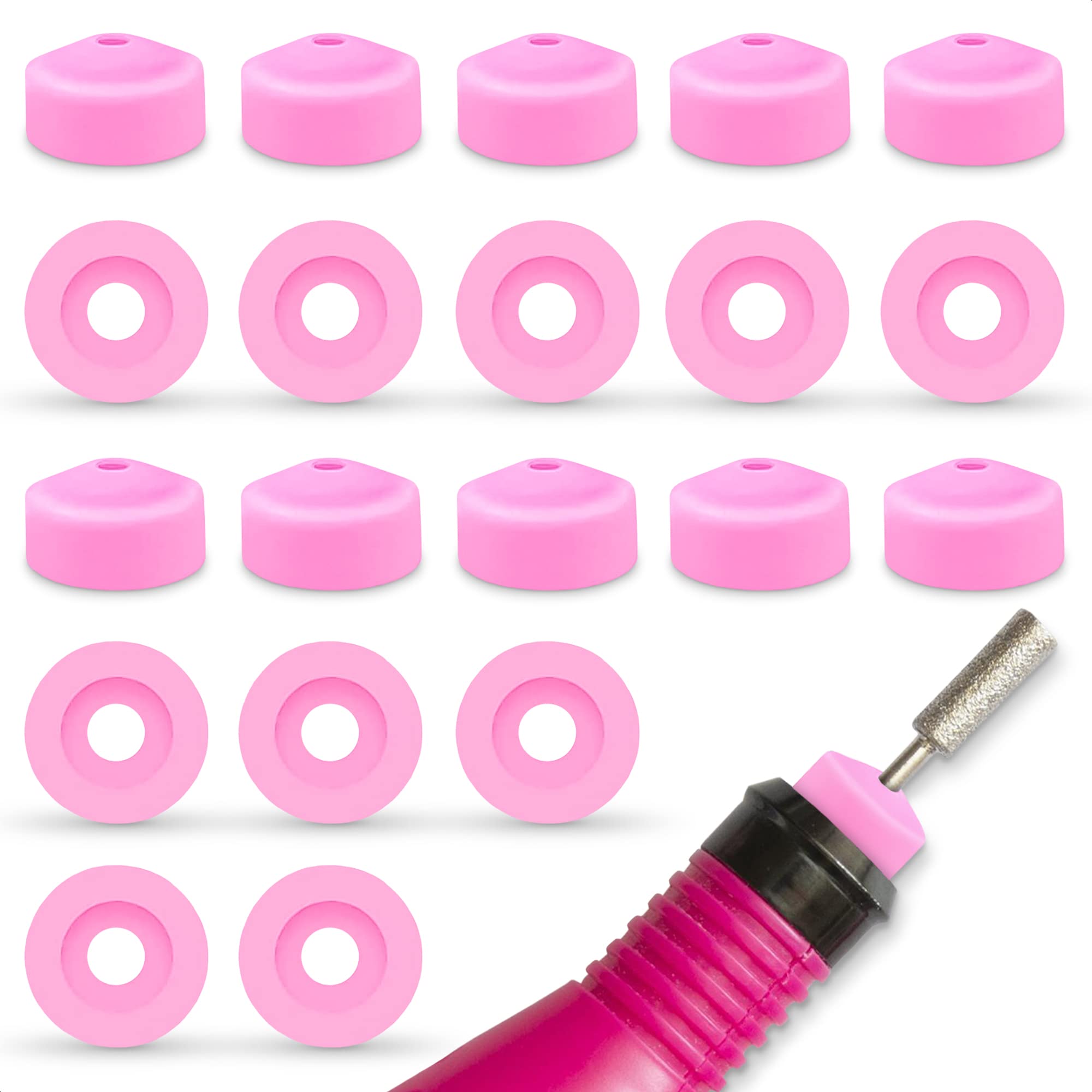 Pink Drill Nail Dust Collector - 20 pcs Professional Nail Drill Bits Pink  Nail Tech Supplies Electric Nail Filer Plastic Cap - Nail Art Tools Drill  Dust Collector Dust Stopper Nail Drill Bit Holder