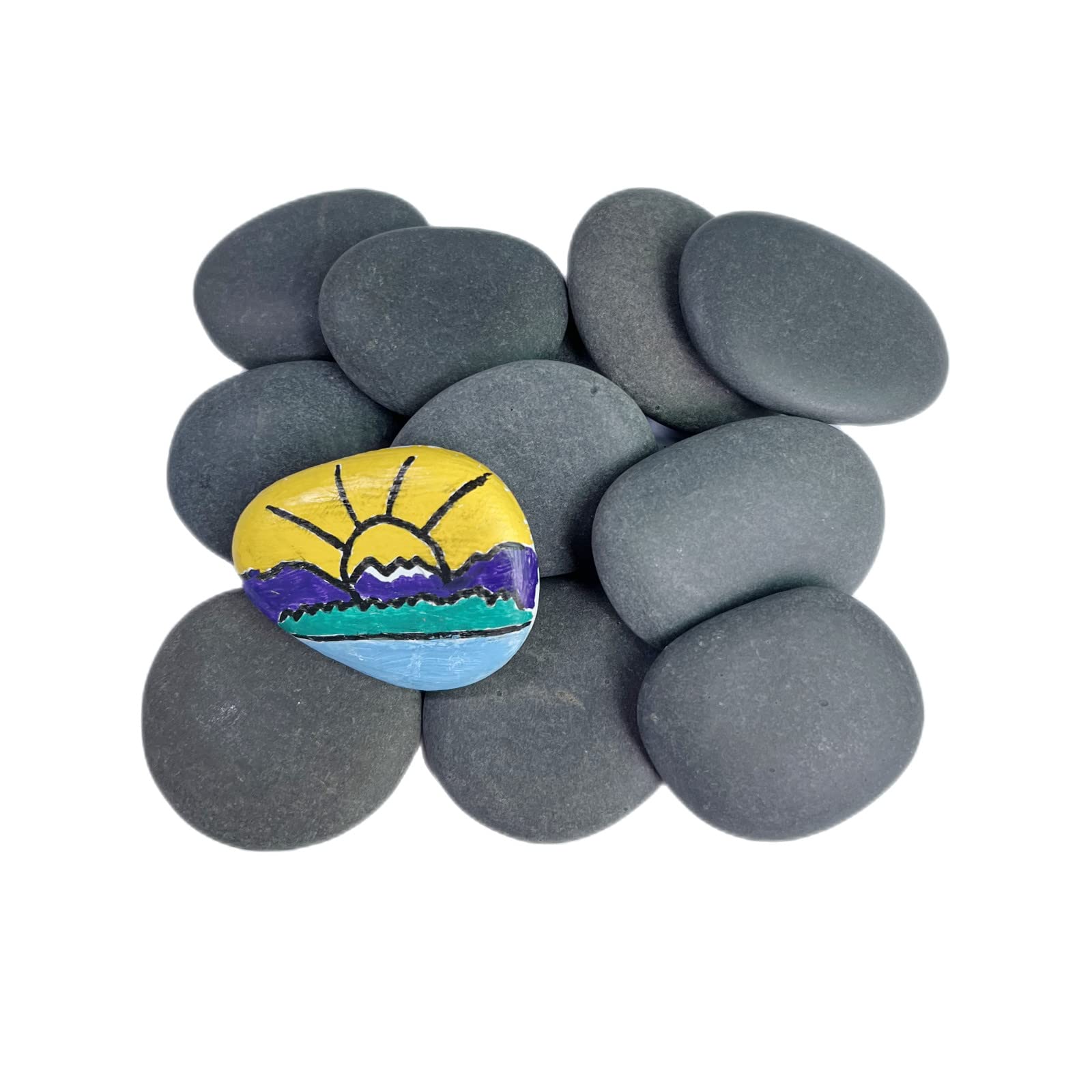 Lifetop 12PCS Painting Rocks DIY Rocks Flat & Smooth Kindness