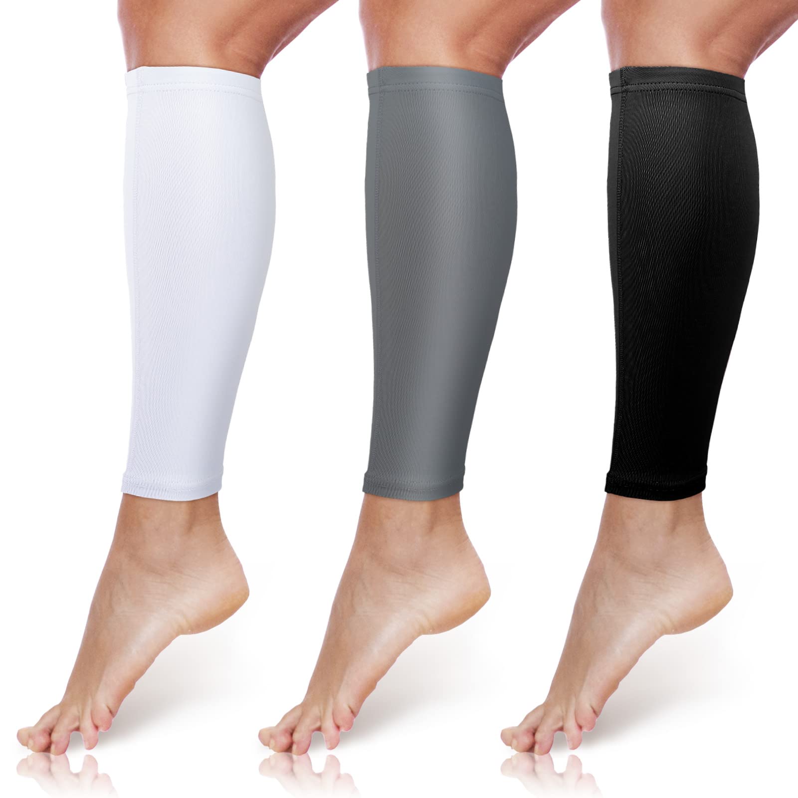 3 Pairs Calf Compression Sleeves for Men And Women Football Leg Sleeve  Footless Compression Sock for