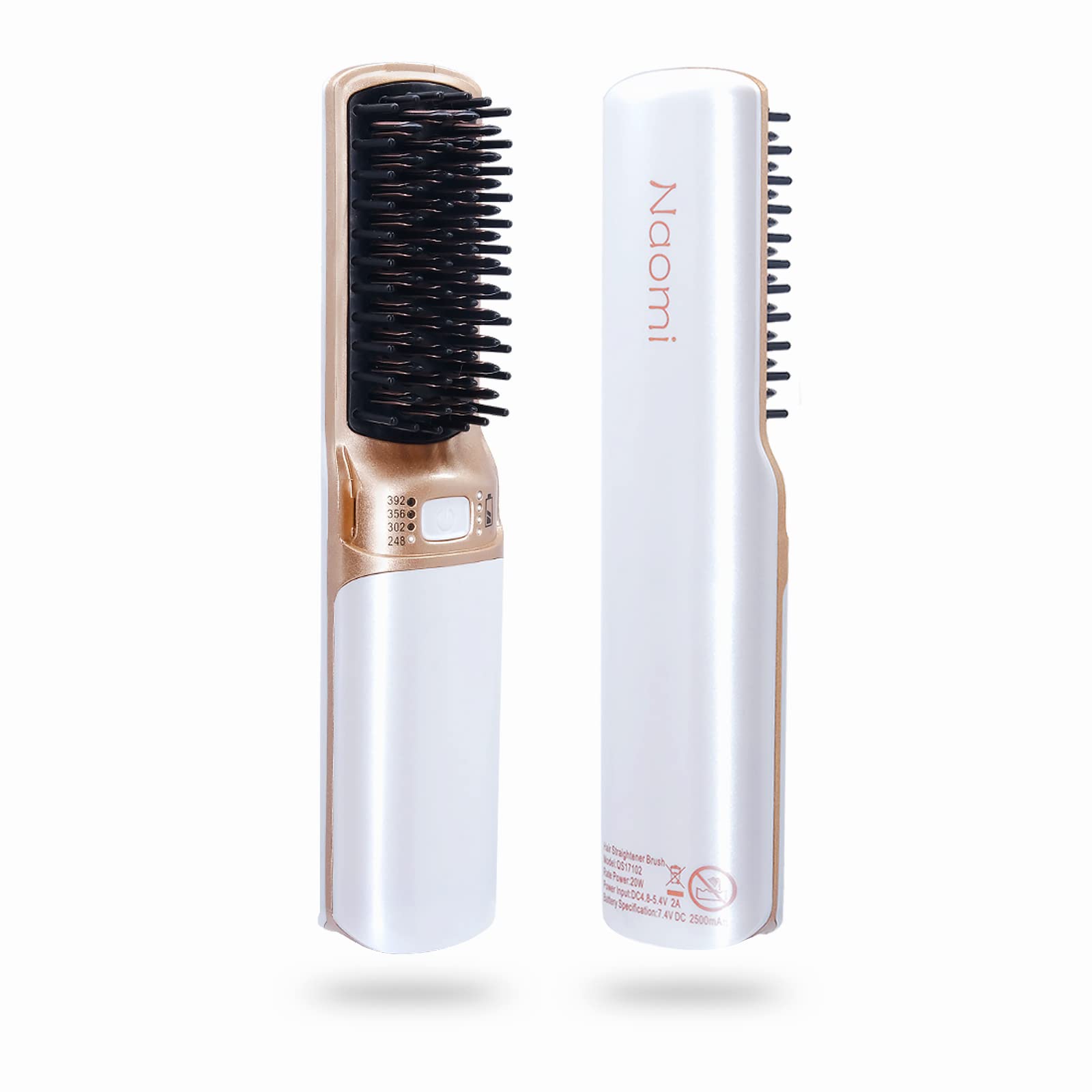 Hot Hair Straightener Brush,Portable Mini Hair Straightener USB  Rechargeable 5200MAH,2 in 1 Hair Straightener