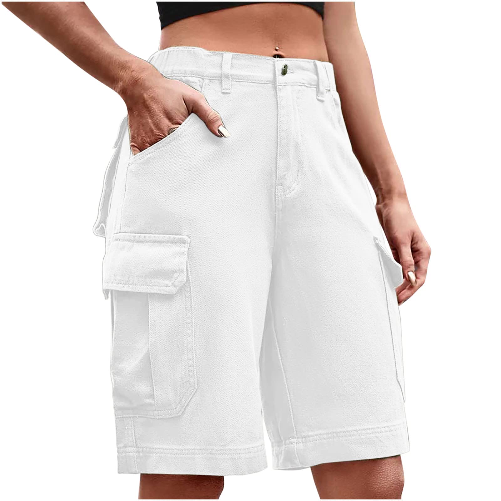 St. John's Bay Blue Jean Denim Cargo Shorts Womens Petite Size 12P  6-Pockets | eBay