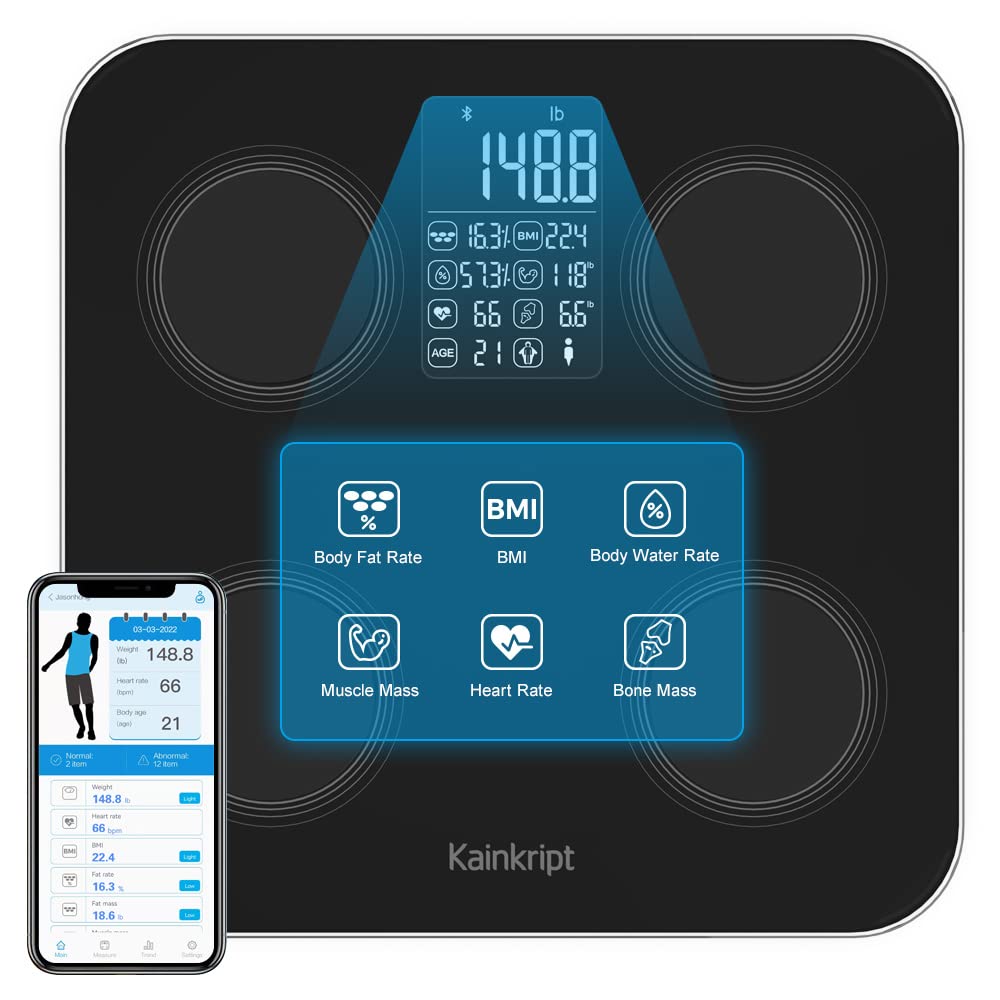 Kainkript Body Fat Scale Most Accurate Digital Bathroom Scale BMI Smart  Scale Fat Scale Weight Scale Bluetooth Electronic Body Composition Scale  Most