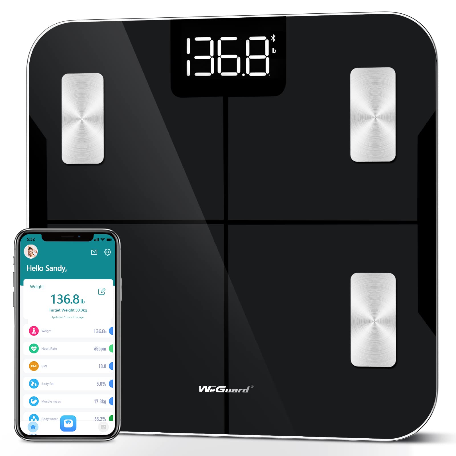 5 Core Smart Weight Scale for Body Weight Digital Bathroom Scale Bmi  Weighing Bluetooth Body Fat Monitor Health Analyzer Sync with App -Bbs 03 B  Sg