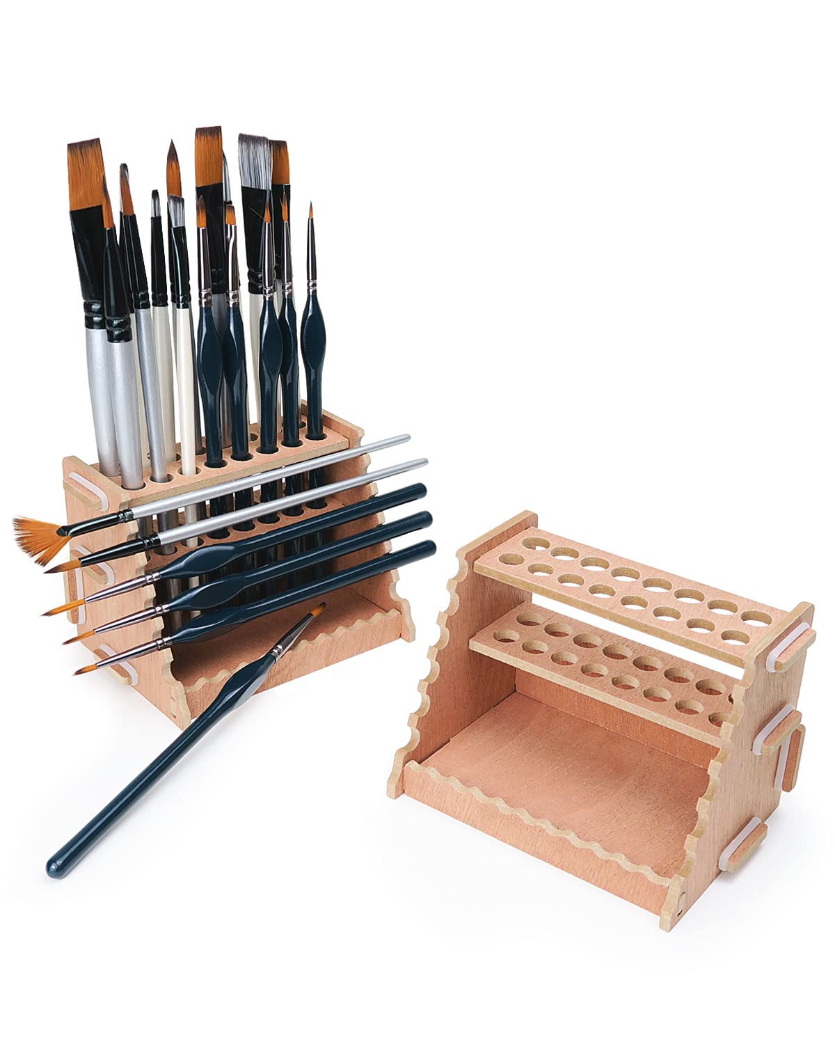 Paint Brush Holder Wooden Painting Pen Stand Desk Stand Organizer Holding  Rack For Pens Paint Brushes Colored Pencils Markers - AliExpress