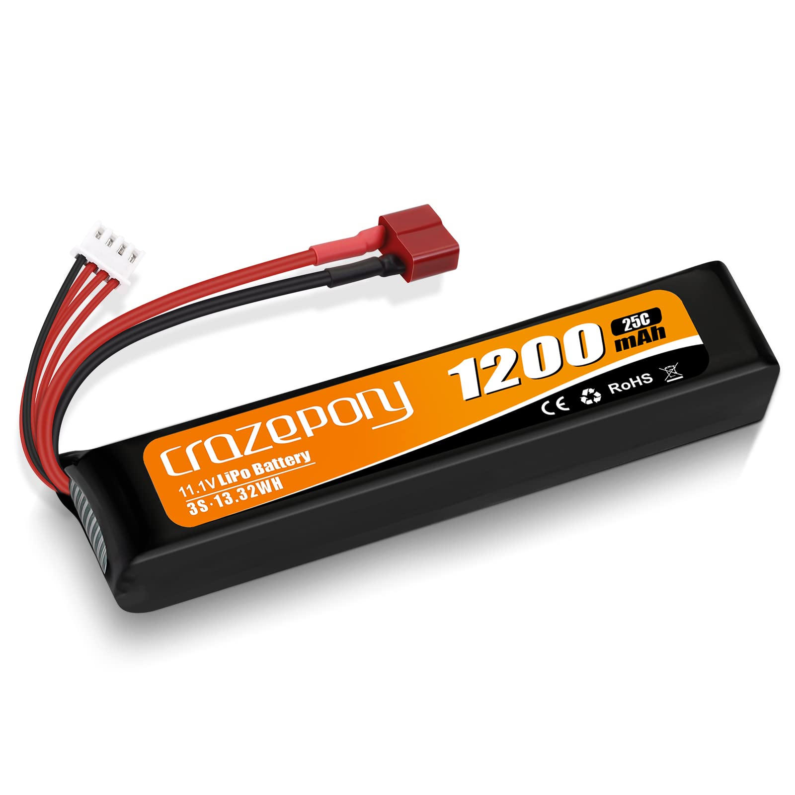 Airsoft Battery 11.1V Rechargeable 3S LiPo 1200mAh 25C Hobby Battery