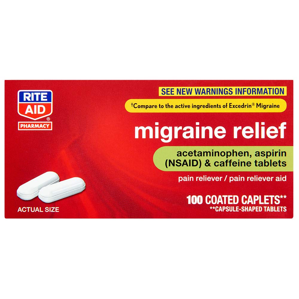 Rite Aid Migraine Relief, Acetaminophen 250mg, Aspirin 250mg