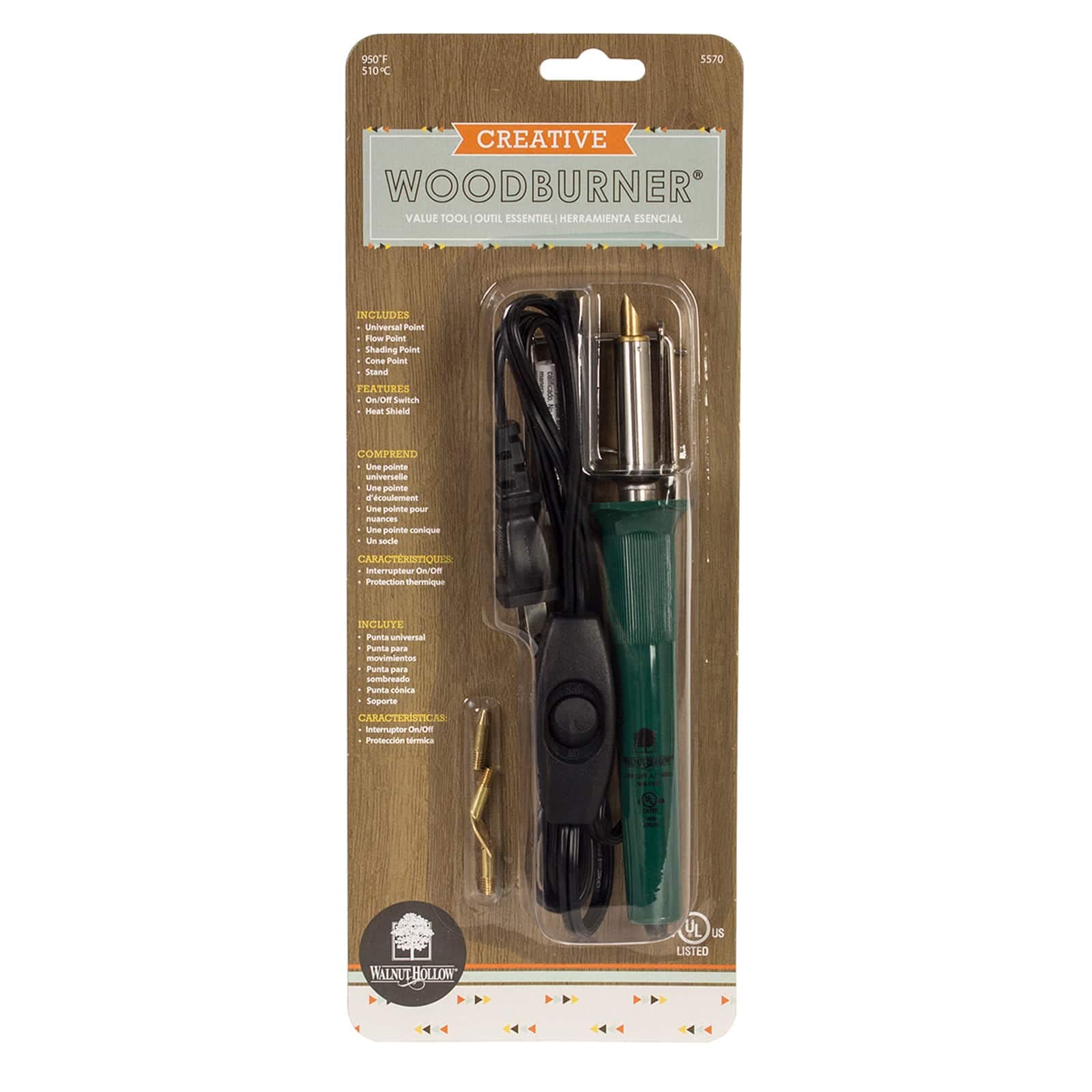 Walnut Hollow Creative Woodburner Introduction Value Pen for Beginner and  Intermediate Woodburning, 4 Tips Green Woodburner Value Pen