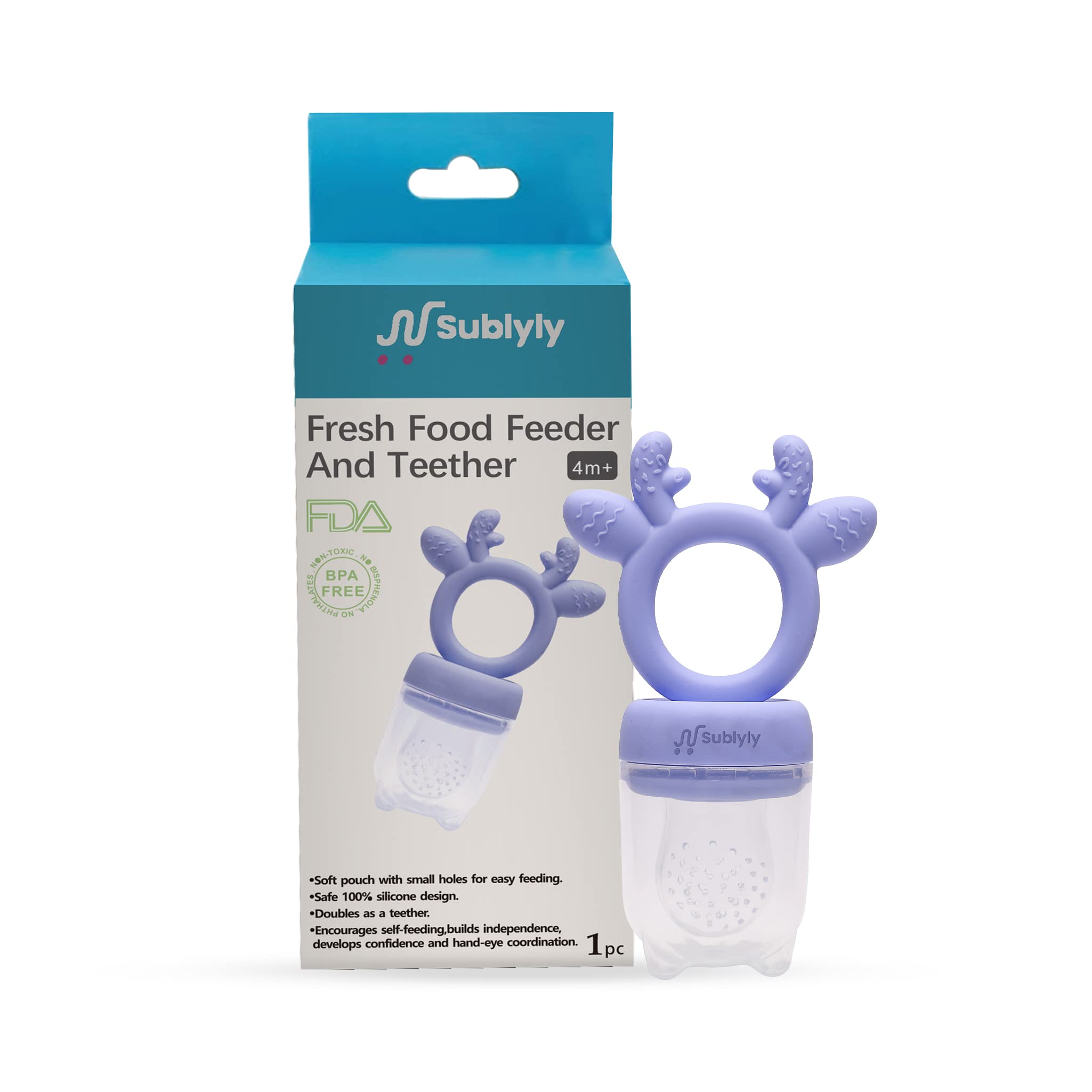 Sublyly Baby Fruit Food Feeder Pacifier Silicone Teether and