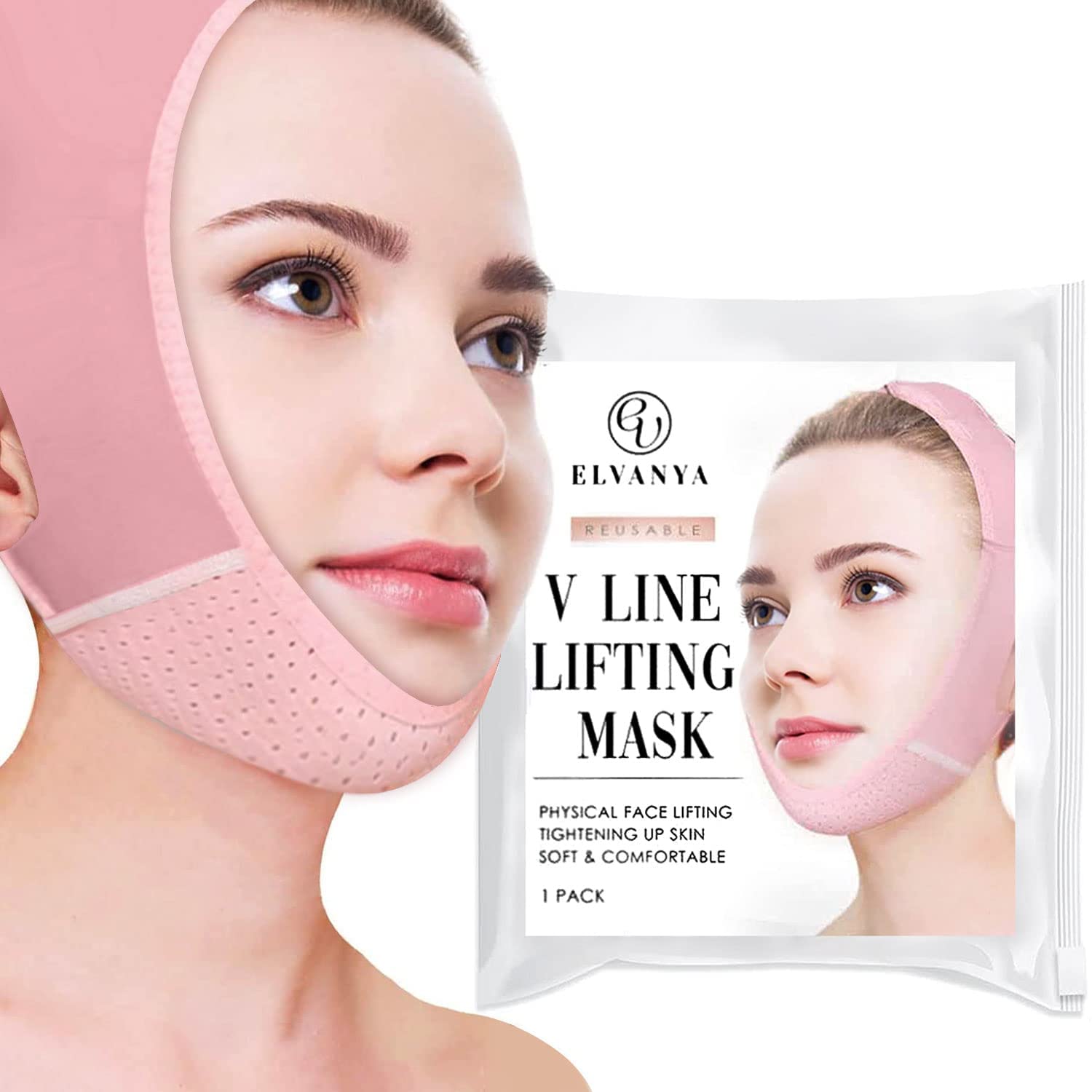 Reusable V Line Mask Facial Slimming Strap Double Chin Reducer Breathable  Chin Up Mask Face Lifting Belt V Shaped Slimming Face Mask