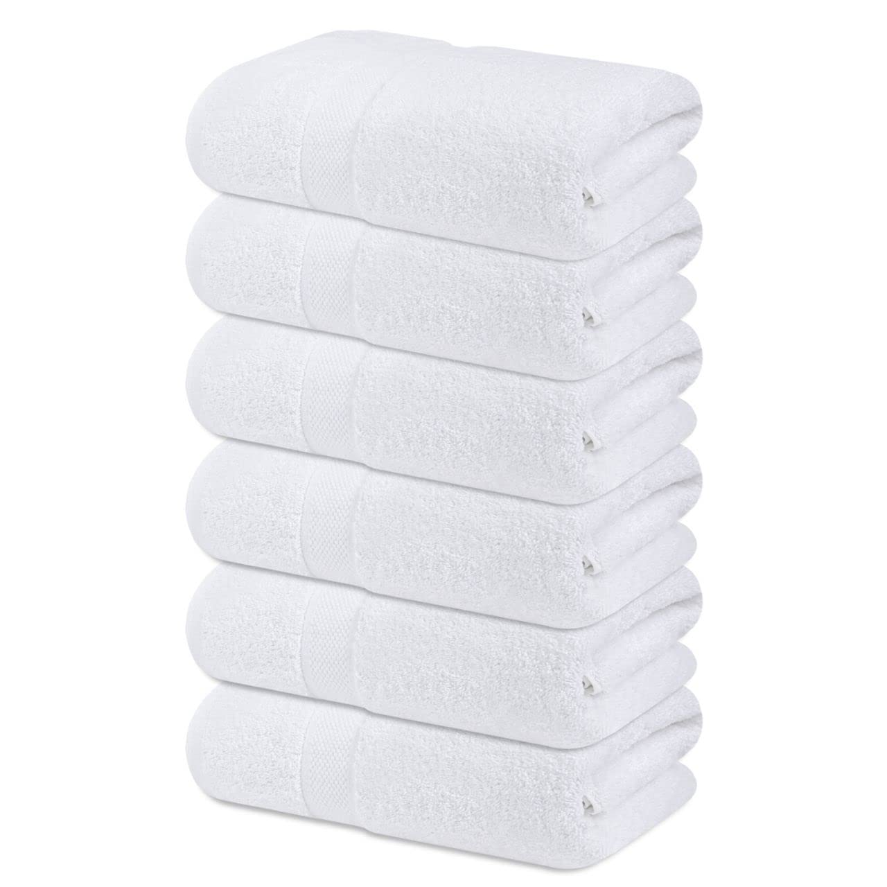 Infinitee Xclusives Premium White Hand Towels 6 Pack, 16x28 Inches