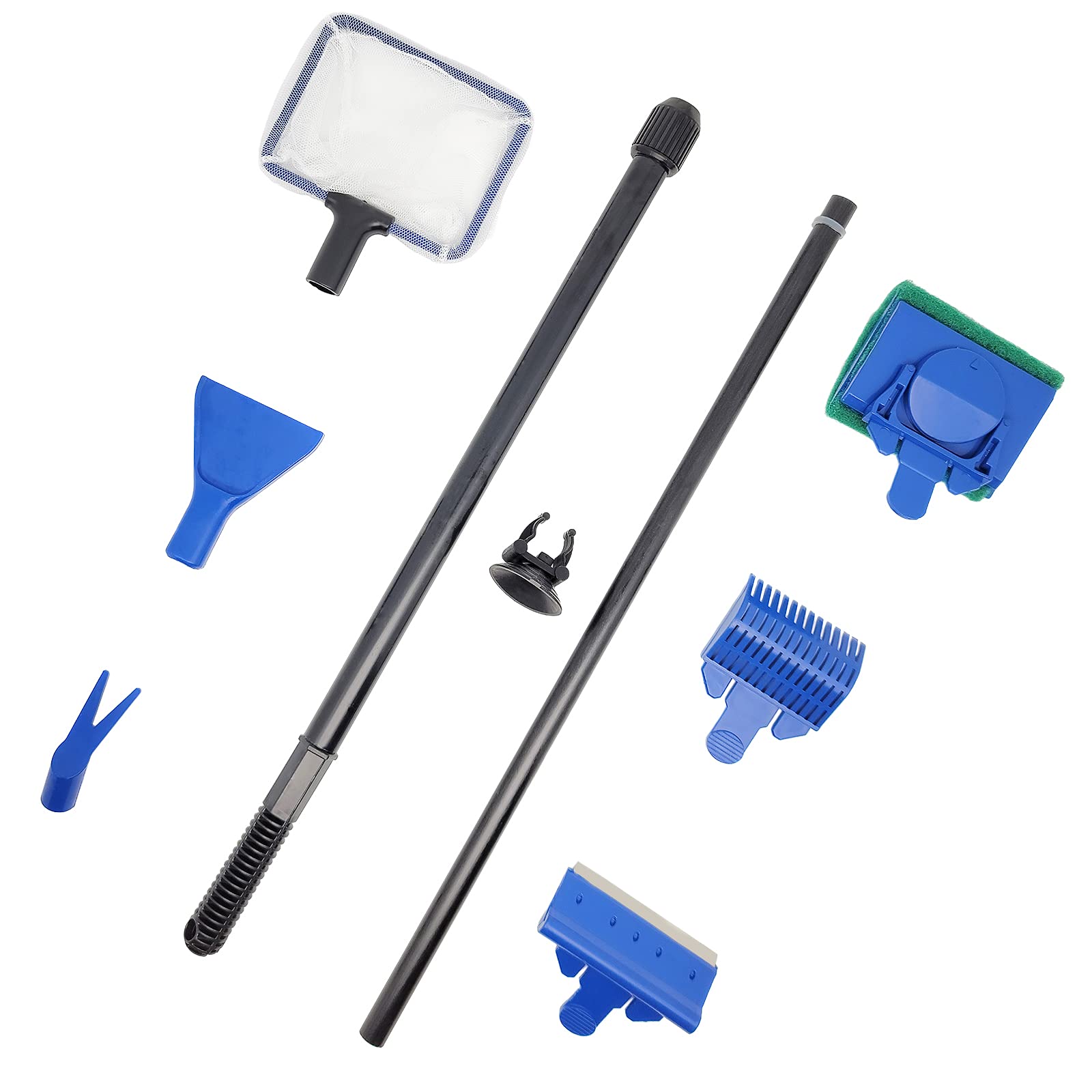 Fish Tank Cleaning Tools 5 in 1 Aquarium Clean Set Fish Net Gravel Rake  Algae Scraper