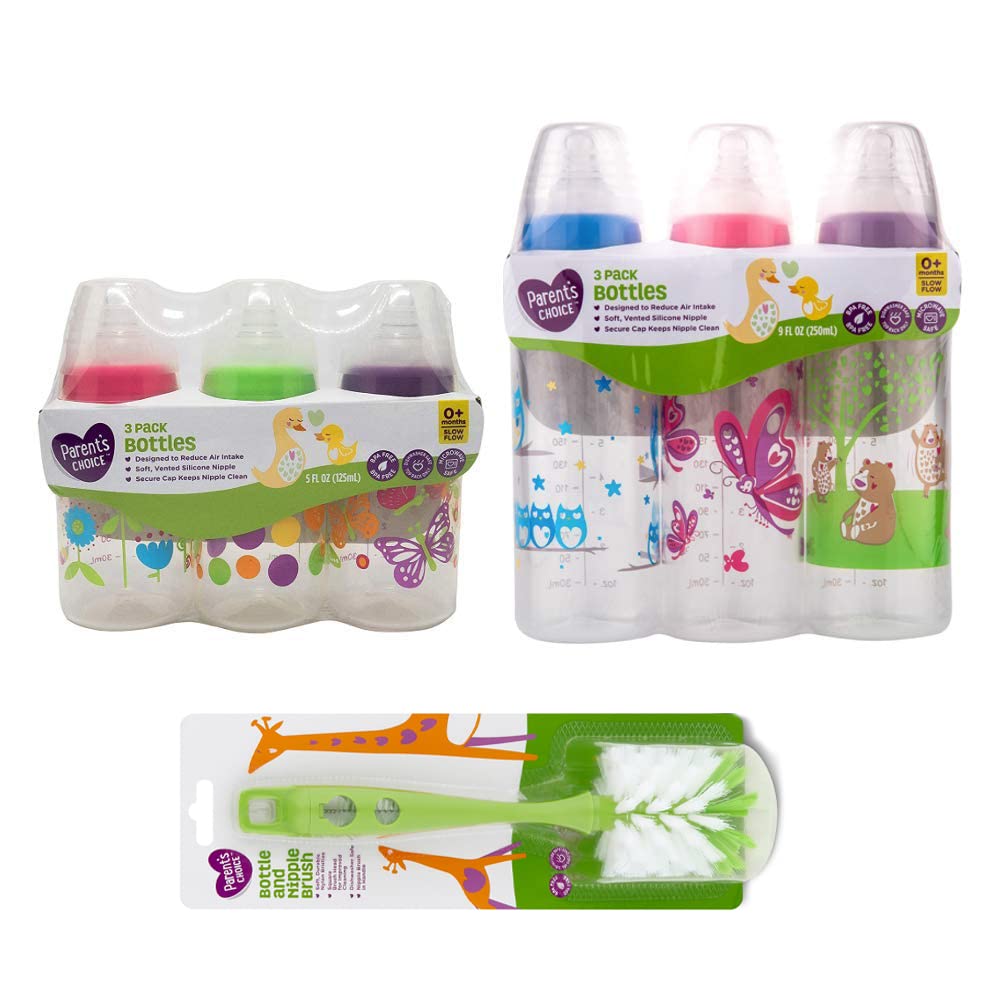 Parent's Choice Baby Bottle and Nipple Brush-BPA FREE Dishwasher Safe~New