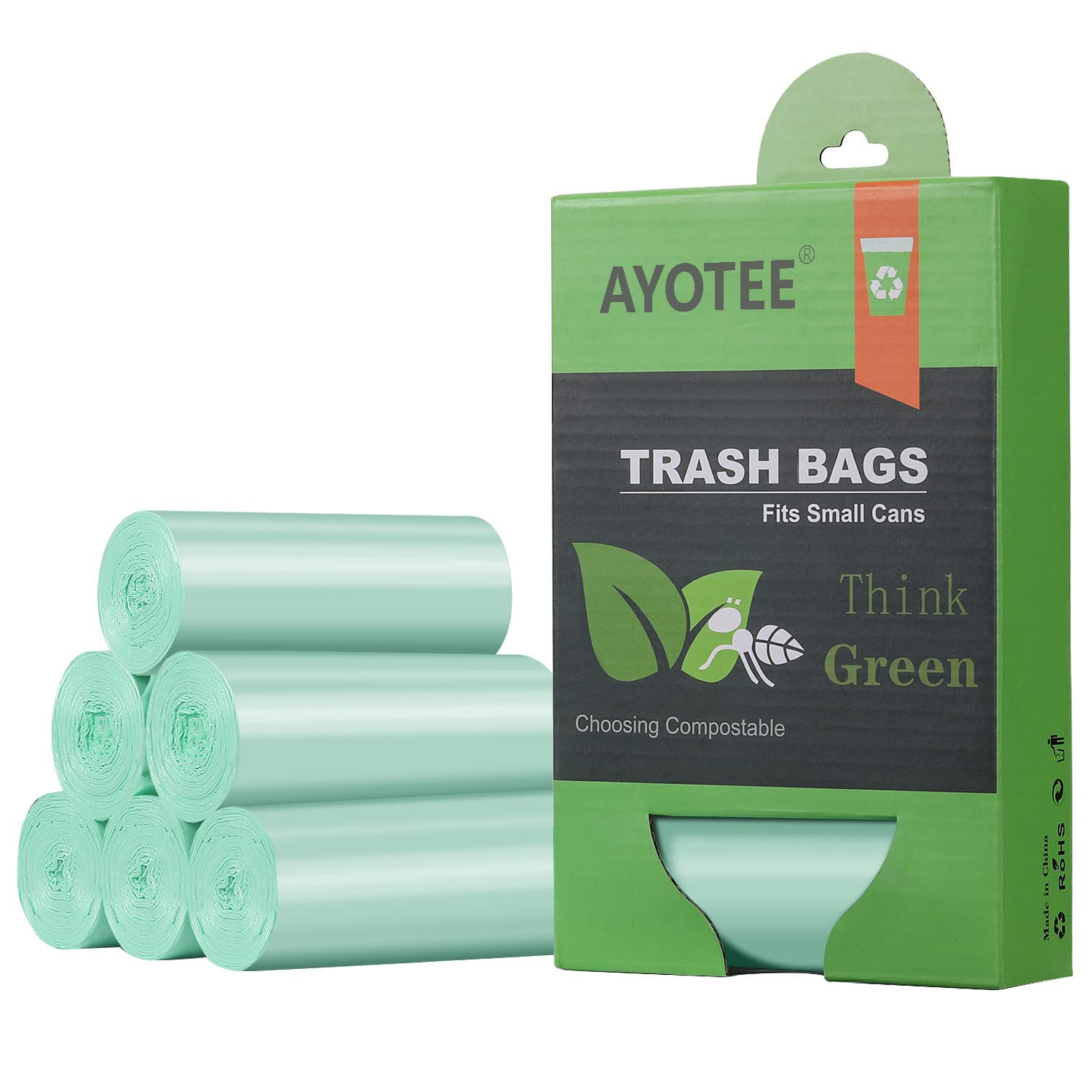 Kitchen Trash Bags 15-17 Gallon 40 Count, AYOTEE Garbage Bags Tall