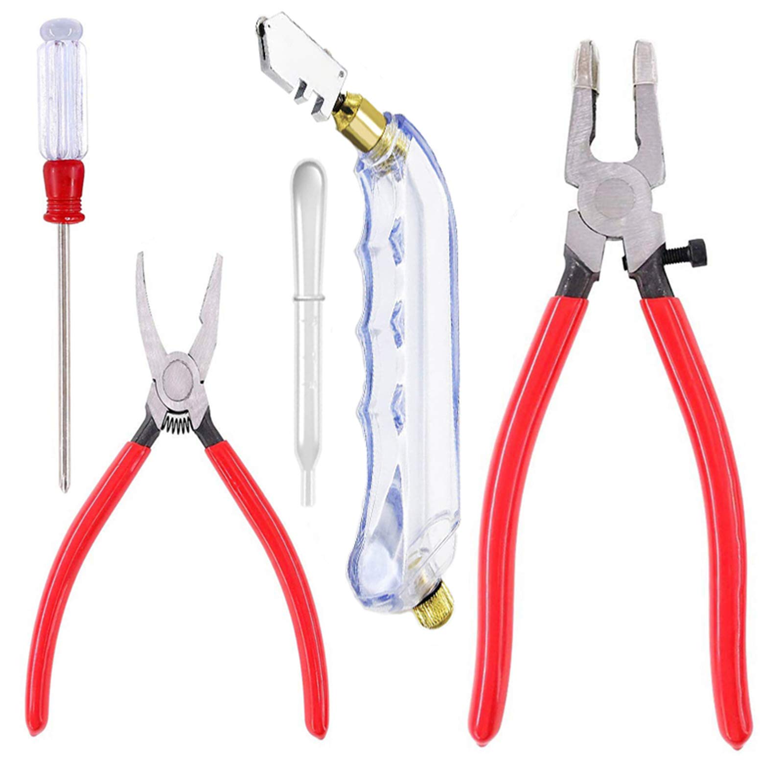 3-pcs Premium Glass Running Breaking Pliers And Pistol Grip Cutter Set  Glass Tool For Stained Glass, Mosaics And Fusing Work