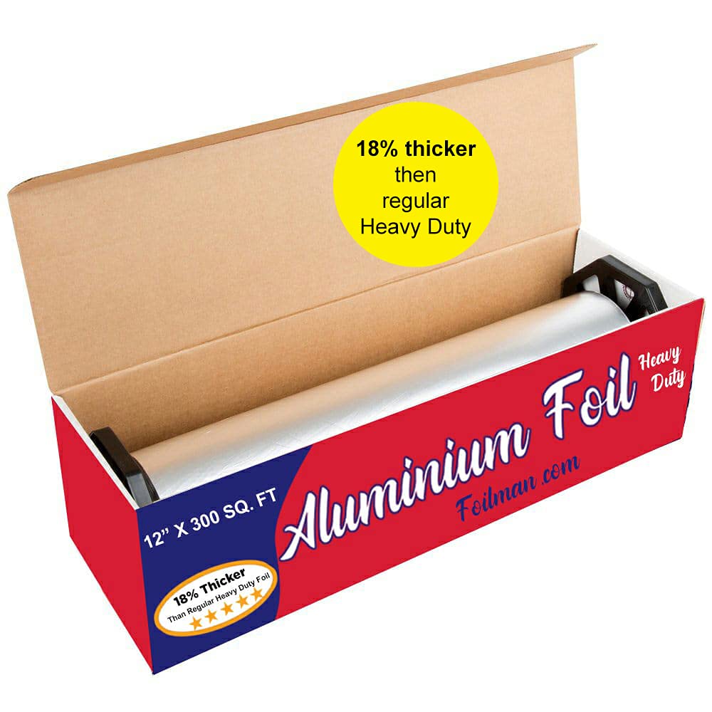Ultra-Thick Heavy Duty Household Aluminum Foil Roll (12 x 300 Square Foot  Roll) with Sturdy
