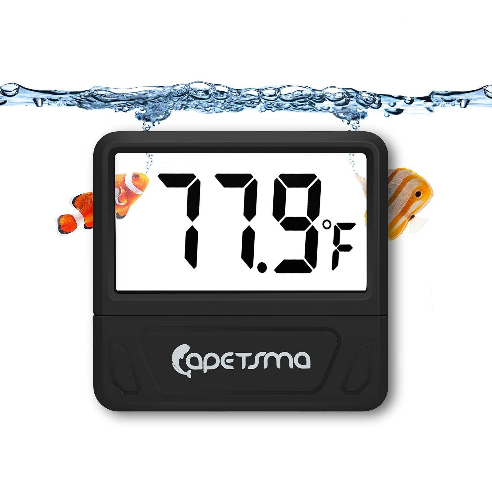 capetsma Aquarium Thermometer Digital Fish Tank Thermometer Accurate Reptile  Thermometer Temperature Gauge with Large LCD Screen