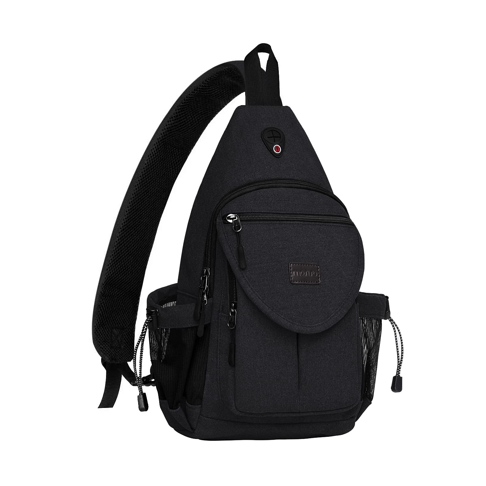 MOSISO Sling Backpack Canvas Crossbody Hiking Daypack Bag with Anti-theft  Pocket Black