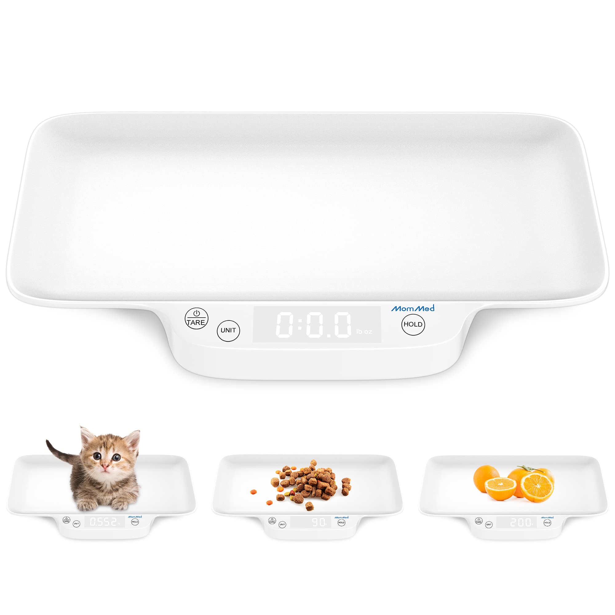 MomMed Digital Pet Scale, Portable Pet Dog Cat Scale with Hold and Tare  Function, Precision Digital Scale, New Born Puppy and Kitten Scale with  Tray for Puppy/Hamster/Little Bird/Rabbit/ Kitten