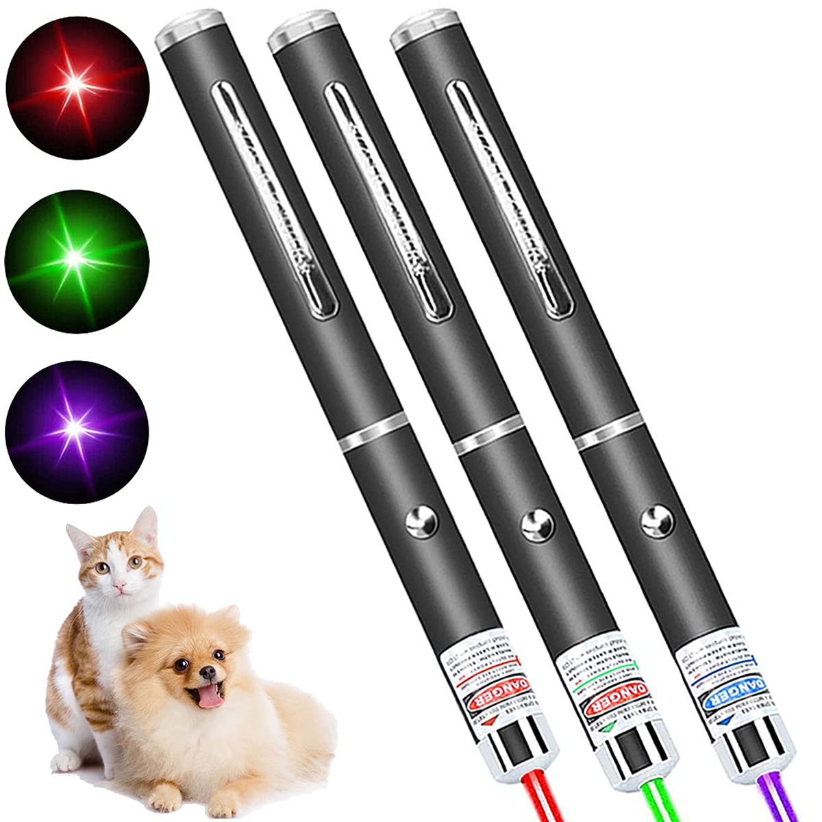 JMMTAAG Laser Pointer for Cats, 3 Pack,Laser Pointer Cat Toys for Indoor  Cats Pet Kitten