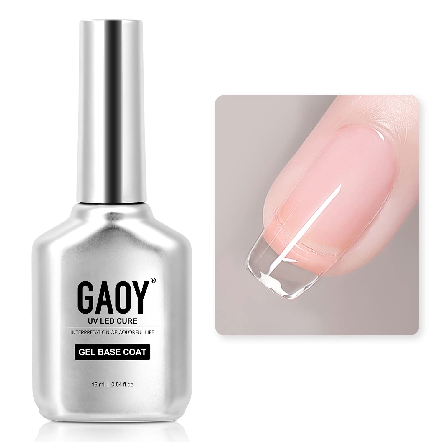 GAOY Gel Base Coat for Gel Nail Polish 16ml No Wipe Clear Foundation for  Long Lasting UV Gel Nail Art DIY at Home