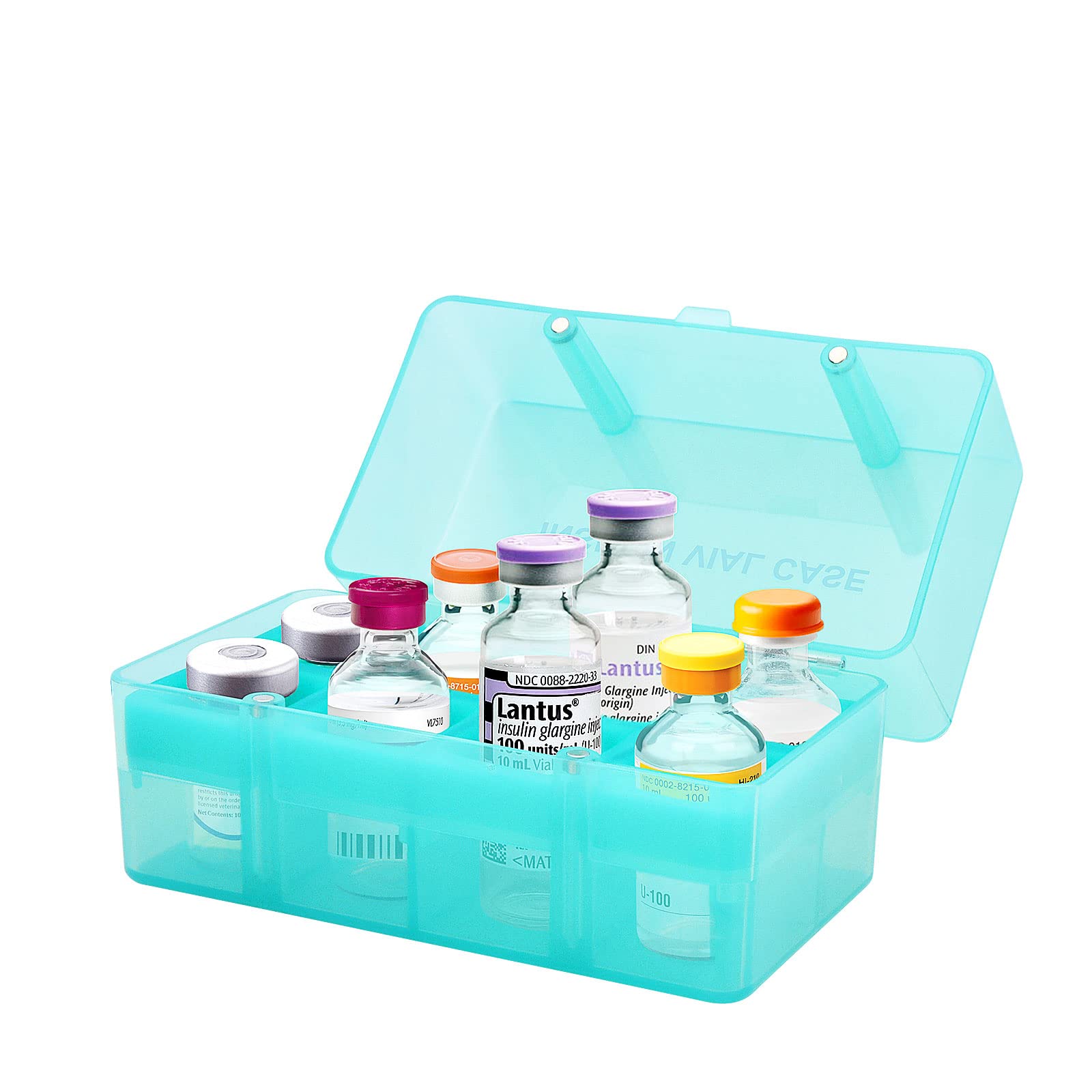 APDTEK Insulin Vial Storage Box Holder for Fridge 8 Slots Diabetic