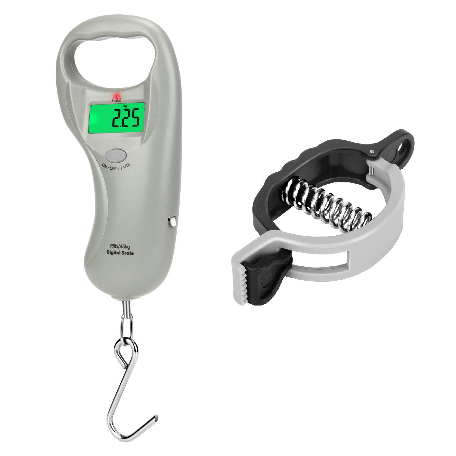 Digital Fish Scale Hanging Scale with Tape Measure,Temperature Display ( F/  C),Backlit LCD Display,110