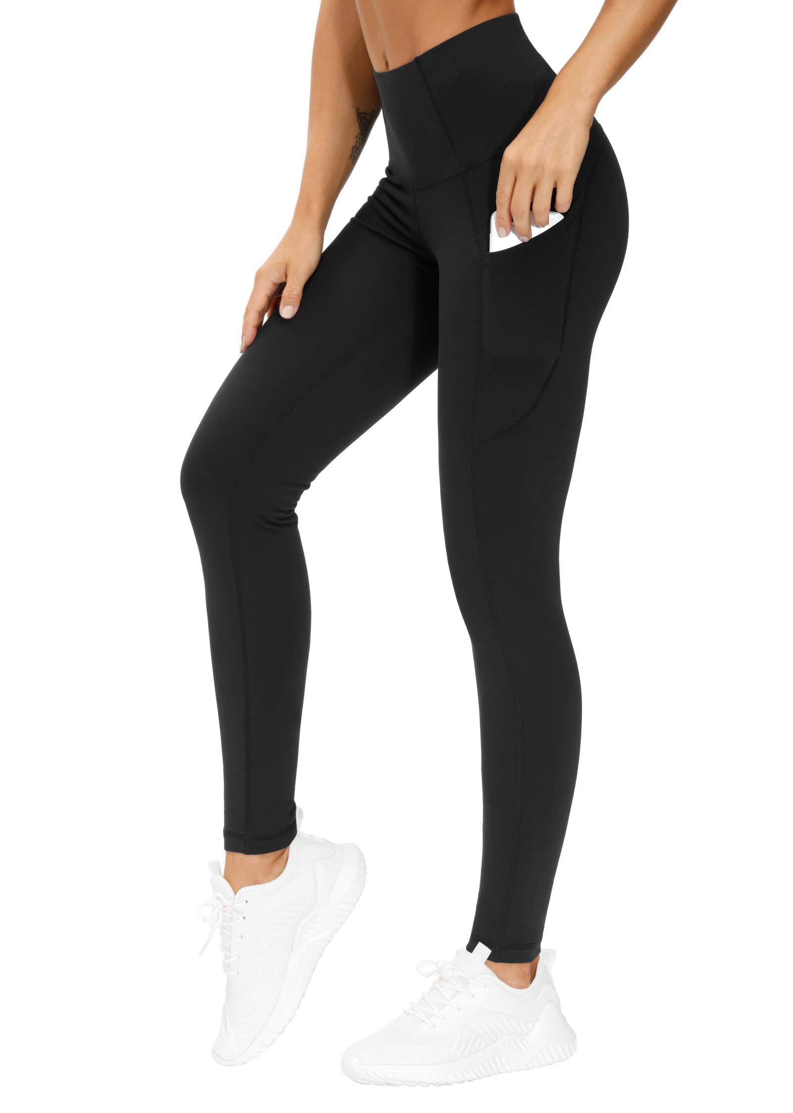 Black Workout Leggings with Back Pockets - Women's Yoga Pants