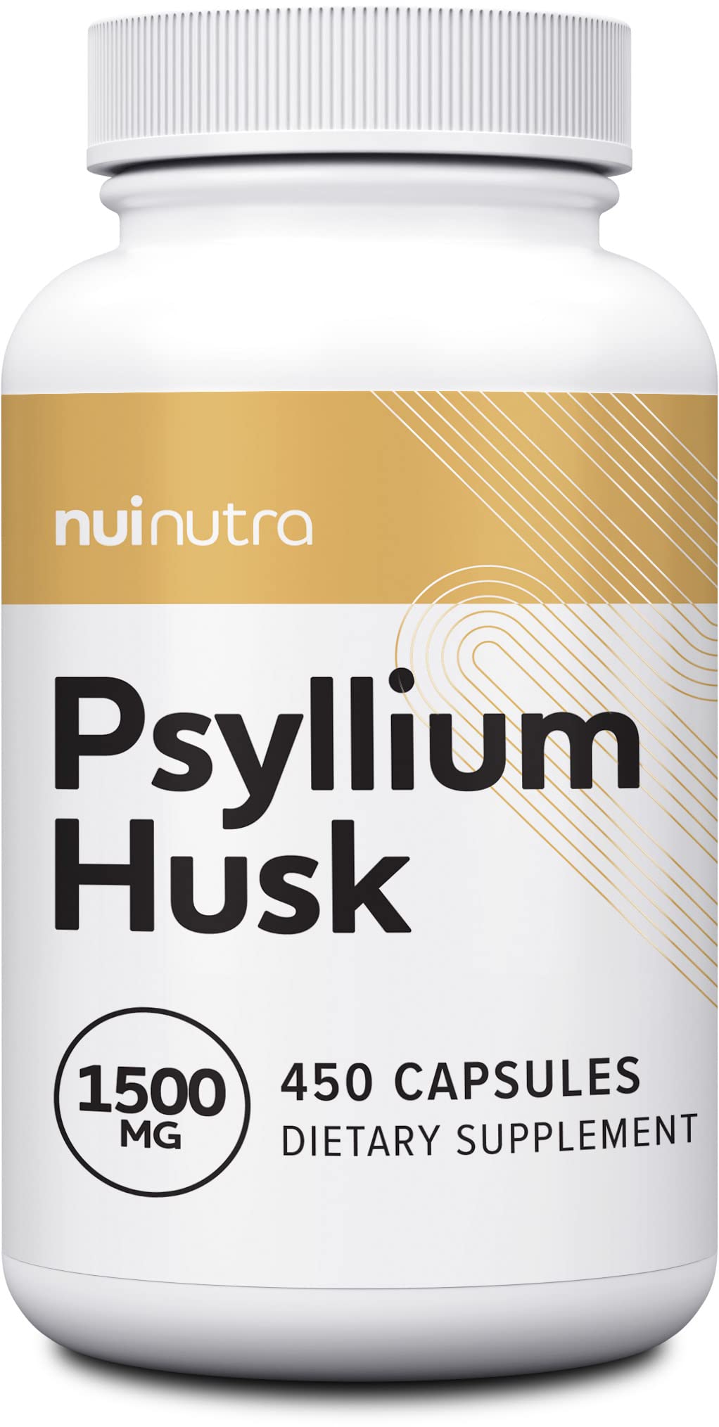 Nui Nutra Psyllium Husk Supplement | 1500mg | 450 Capsules | Soluble Fiber  Capsules | Digestive Support Pills | Heart & Intestine Health | Non-GMO and  Gluten Free | for Men & Women